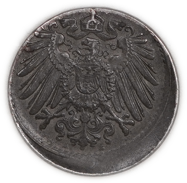 Germany - 5 Pfennig 1918 - Iron - Off-Center Mint Error - 1 1