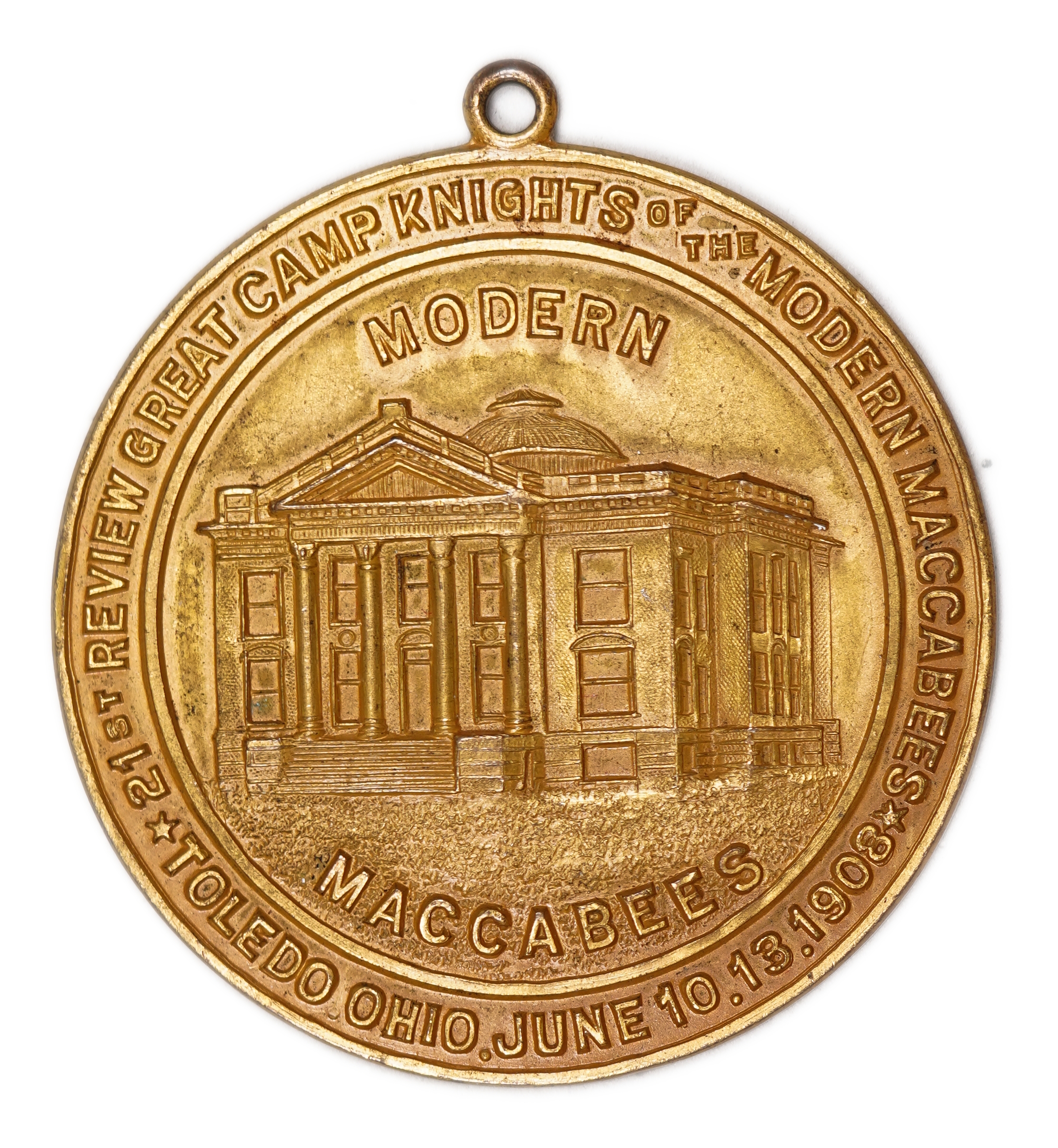 Judaica / Zionism - USA, Medal - Knights of the Modern Maccabees, Toledo, Ohio, 1908 - 1 0