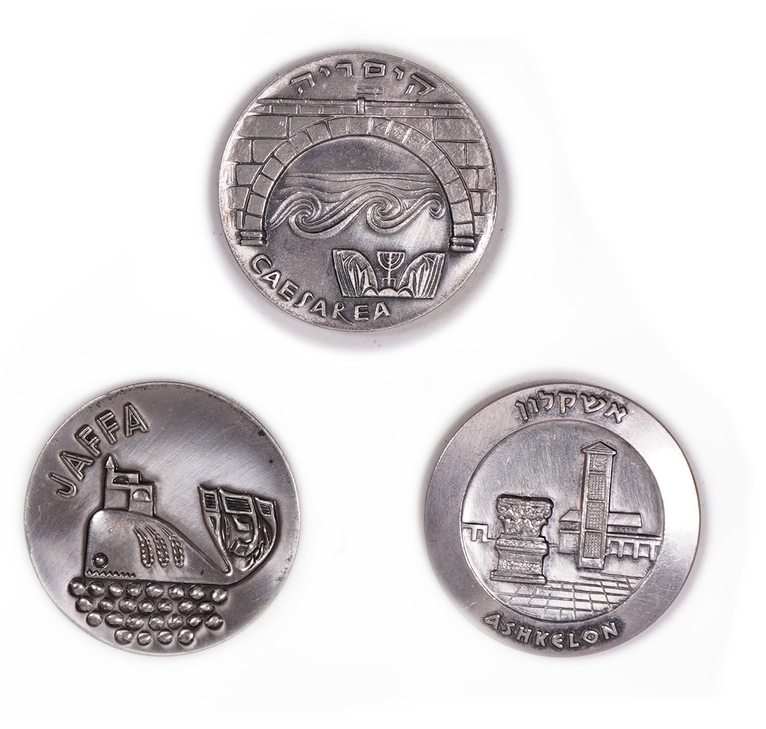 Israel - Set of 9 “Coins of the Historic Cities of Israel” Medals - 1965 - Silver 935, 432g (approx. 403.92g pure ... - 1 2
