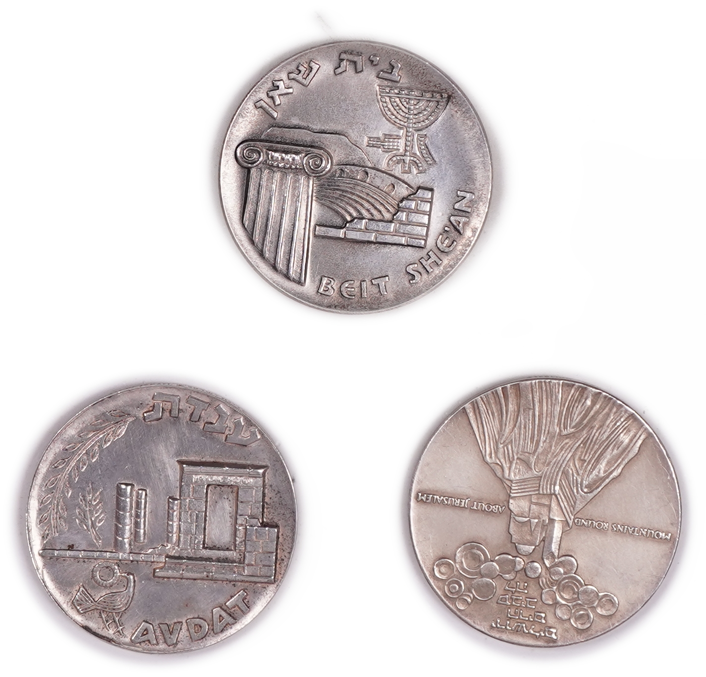 Israel - Set of 9 “Coins of the Historic Cities of Israel” Medals - 1965 - Silver 935, 432g (approx. 403.92g pure ... - 1 4
