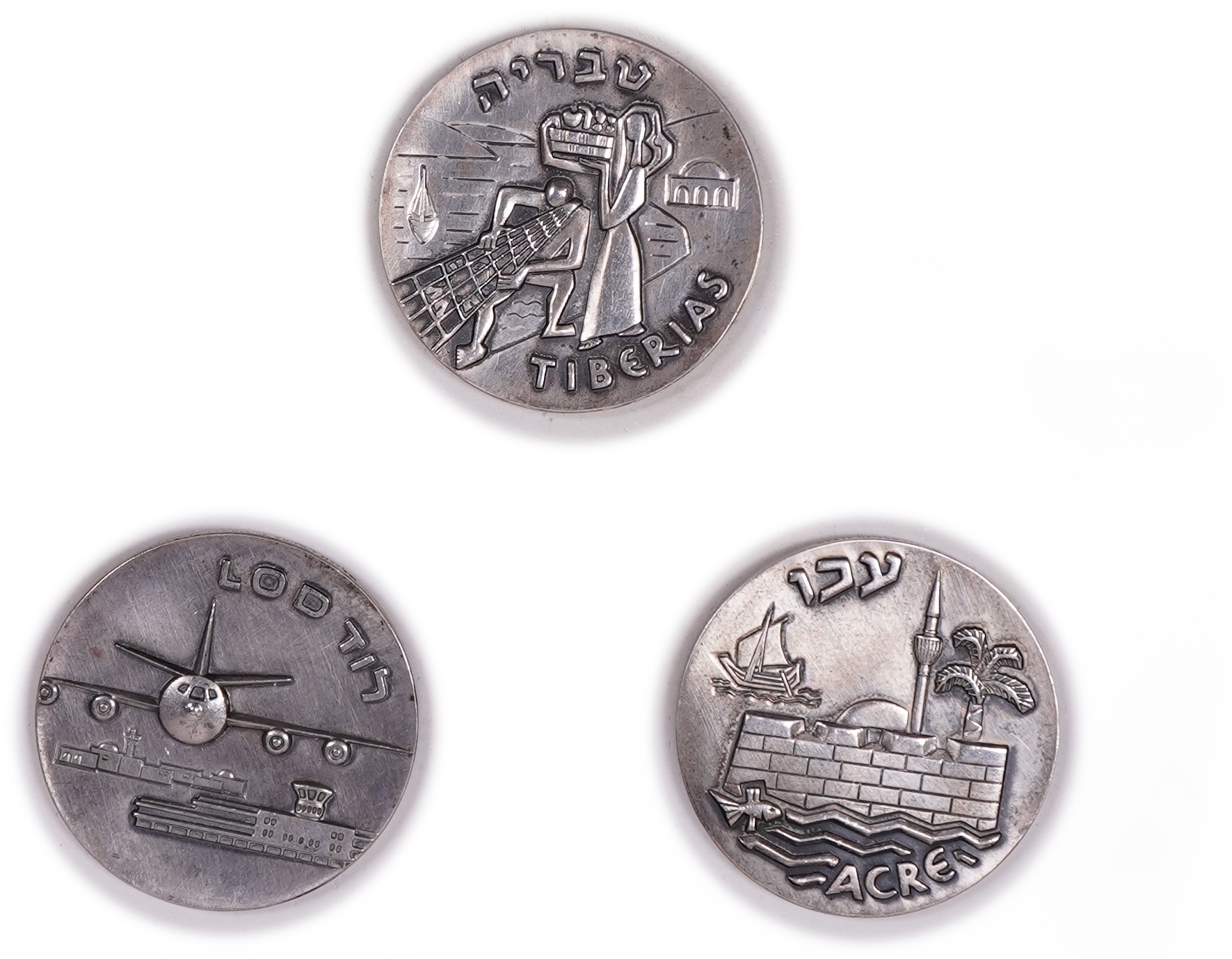 Israel - Set of 9 “Coins of the Historic Cities of Israel” Medals - 1965 - Silver 935, 432g (approx. 403.92g pure ... - 1 6