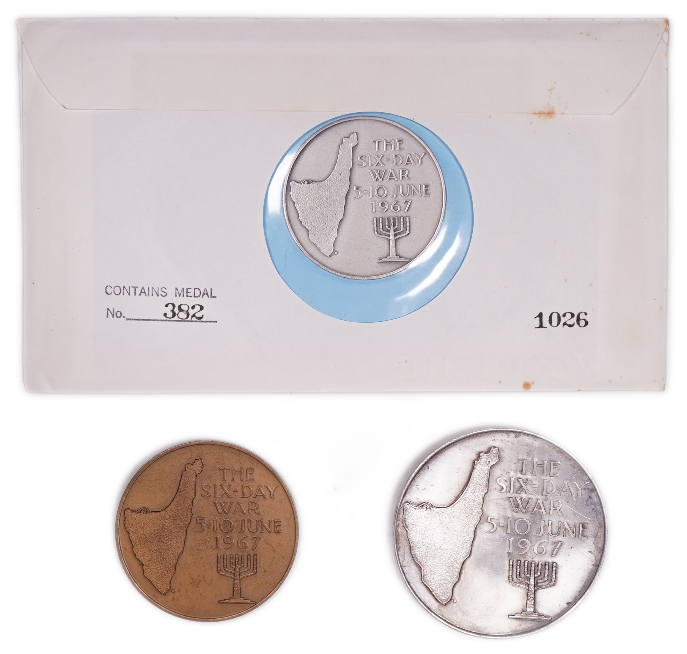 Israel - Pair of Levi Eshkol and Six-Day War 1967 Medals (Struck in 1968) - Silver, Approximately 130.3g Pure ... - 1 1