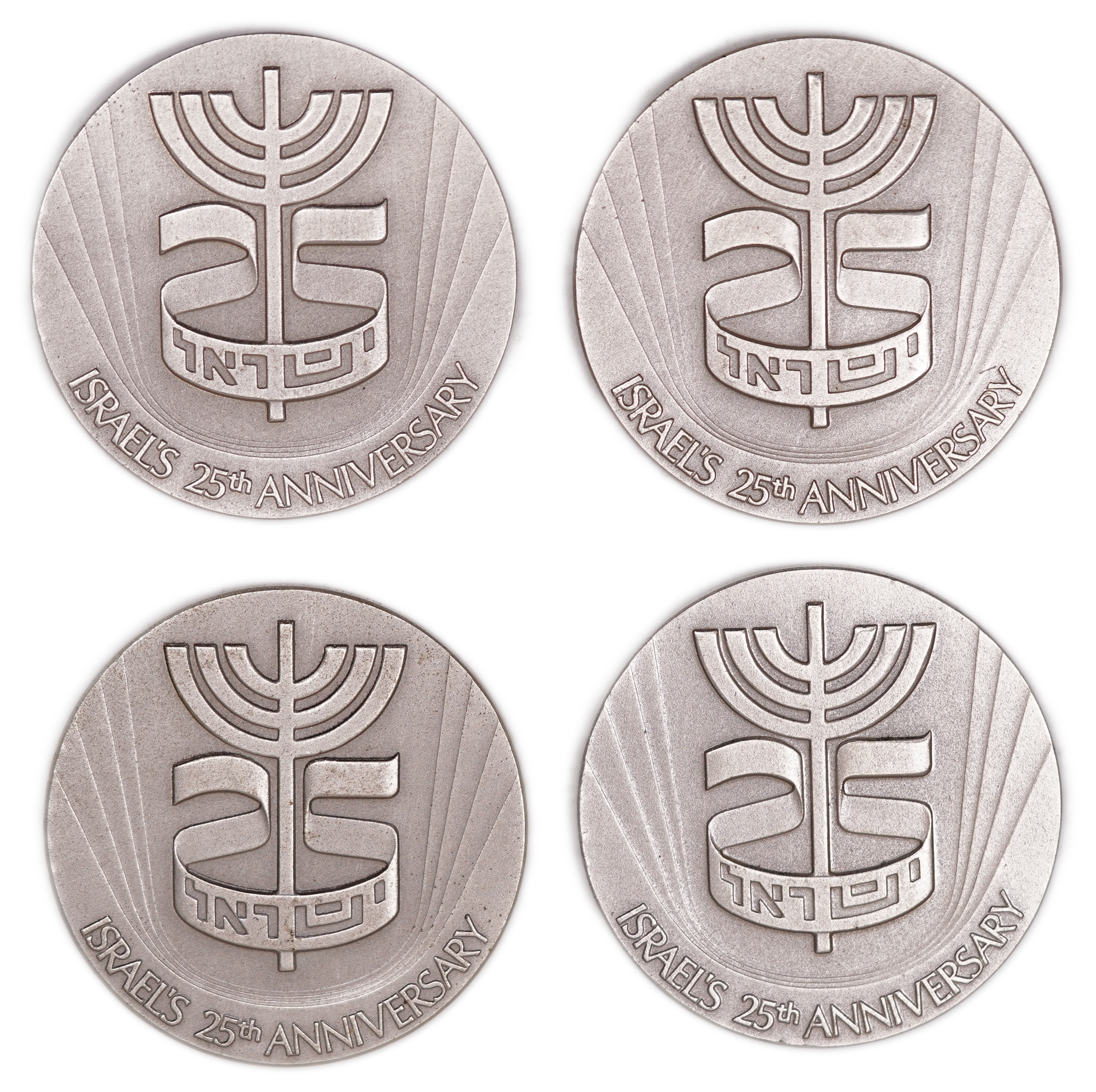 Israel - Group of 10 Medals, 25th Anniversary of the State of Israel - 1973 - Silver 935, 470g (approx. 434g pure ... - 1 6