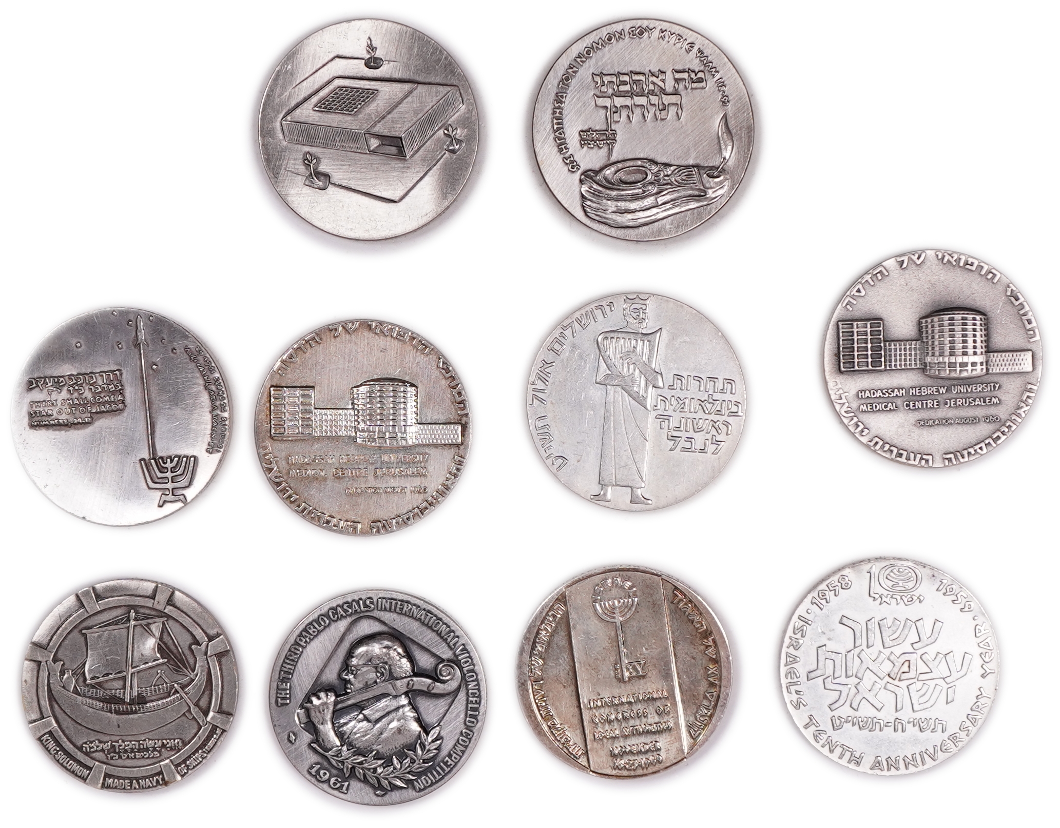 Israel - Collection of Official Silver Medals - Silver 935, approx. 304.8g (approx. 285g pure silver, 9.16 oz) - 1 0
