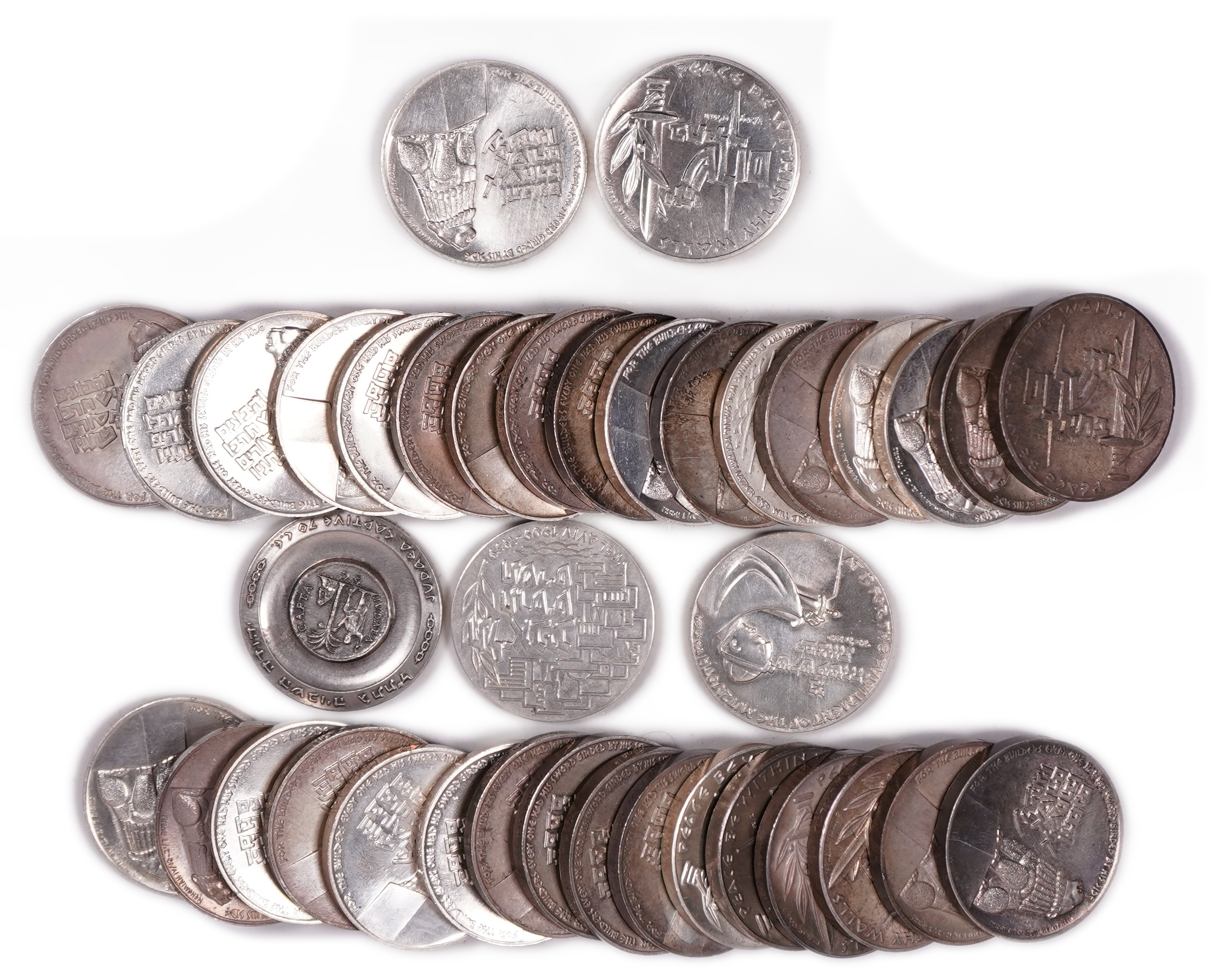 Israel - Group of 38 Israeli Medals - Issued by the Israel Government Coins and Medals Corporation - Silver 935 ... - 1 0