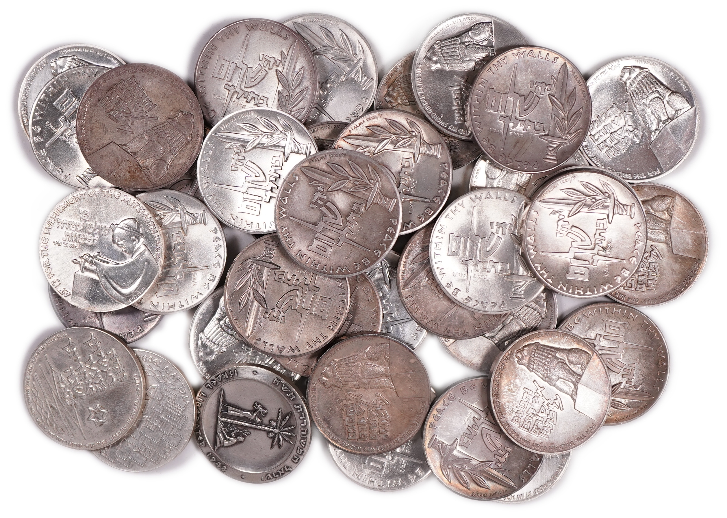 Israel - Group of 38 Israeli Medals - Issued by the Israel Government Coins and Medals Corporation - Silver 935 ... - 1 1