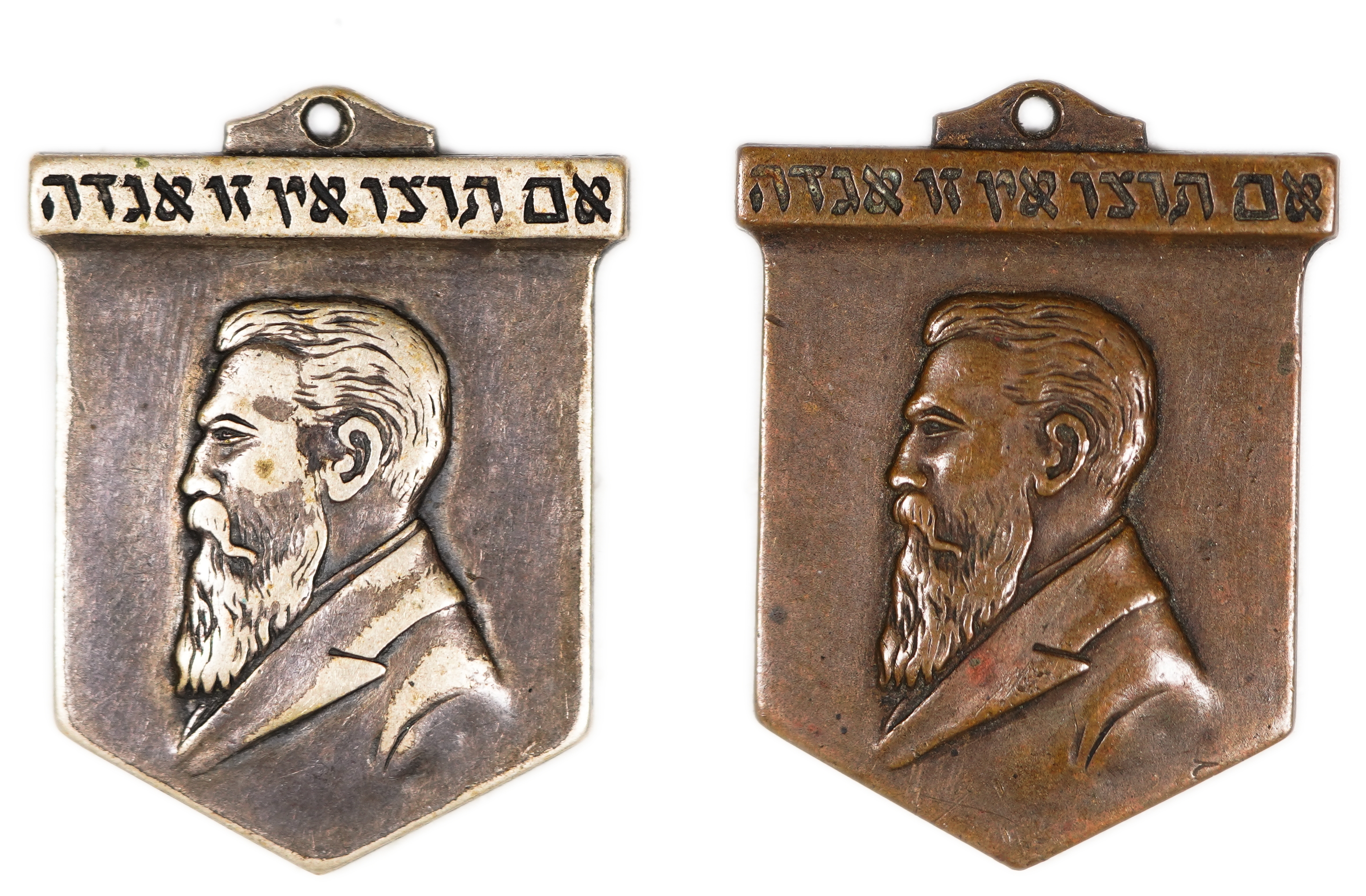 Judaica / Zionism - Israel, Theodor Herzl Memorial Medal - Jewish National Fund, 1904 - 1 0