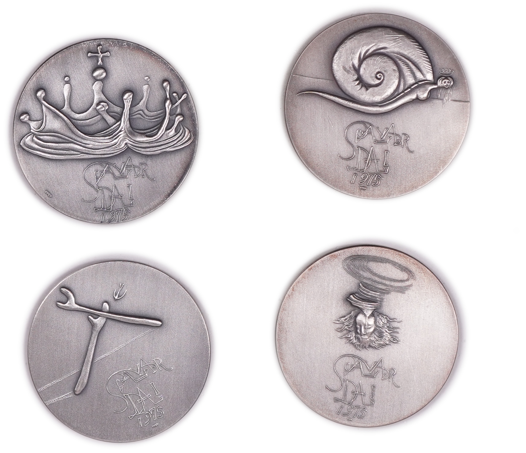 Israel - Salvador Dalí "The Ten Commandments" Set, 1975 - Silver 999, approx. 504.2g, approx. 504.2g pure silver ... - 1 3