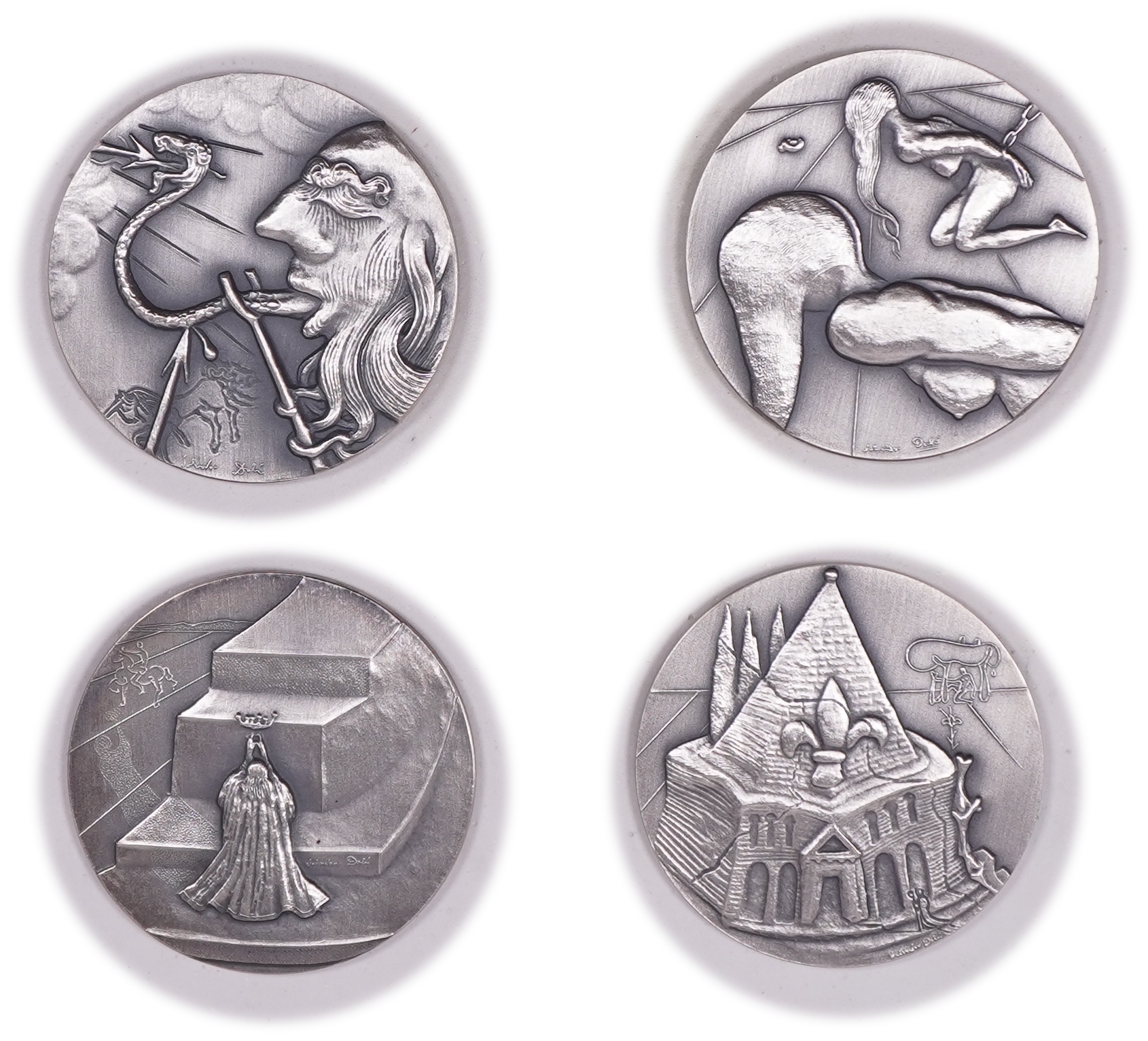 Israel - Salvador Dalí "The Ten Commandments" Set, 1975 - Silver 999, approx. 504.2g, approx. 504.2g pure silver ... - 1 4