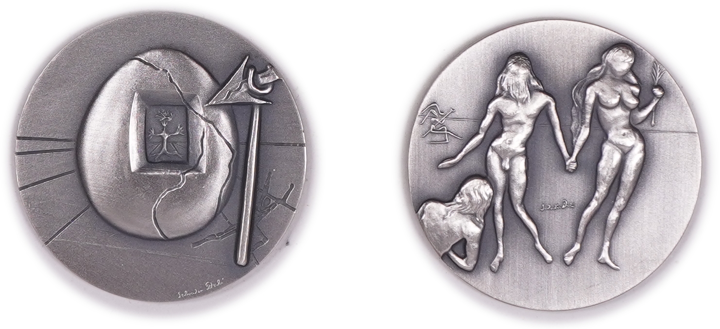 Israel - Salvador Dalí "The Ten Commandments" Set, 1975 - Silver 999, approx. 504.2g, approx. 504.2g pure silver ... - 1 5