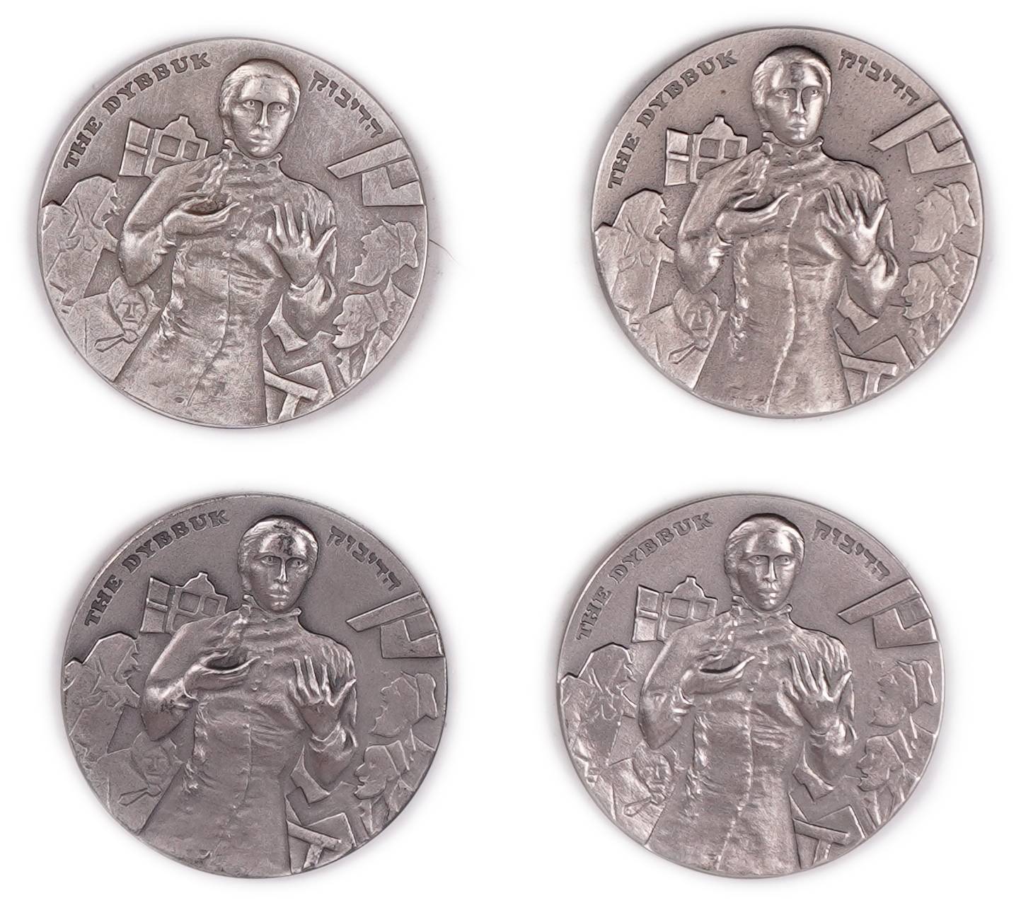 Israel - Lot of 12 “Habima - 60 Years of the National Theatre” Medals - Silver 935, 565g (approx. 529.22g pure ... - 1 2