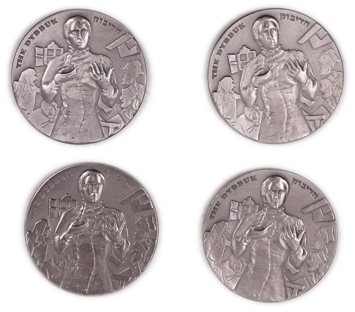 Israel - Lot of 12 “Habima - 60 Years of the National Theatre” Medals - Silver 935, 565g (approx. 529.22g pure ... - 1 4