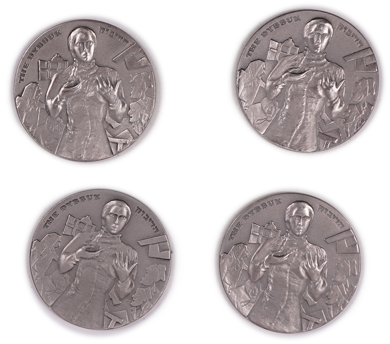 Israel - Lot of 12 “Habima - 60 Years of the National Theatre” Medals - Silver 935, 565g (approx. 529.22g pure ... - 1 6