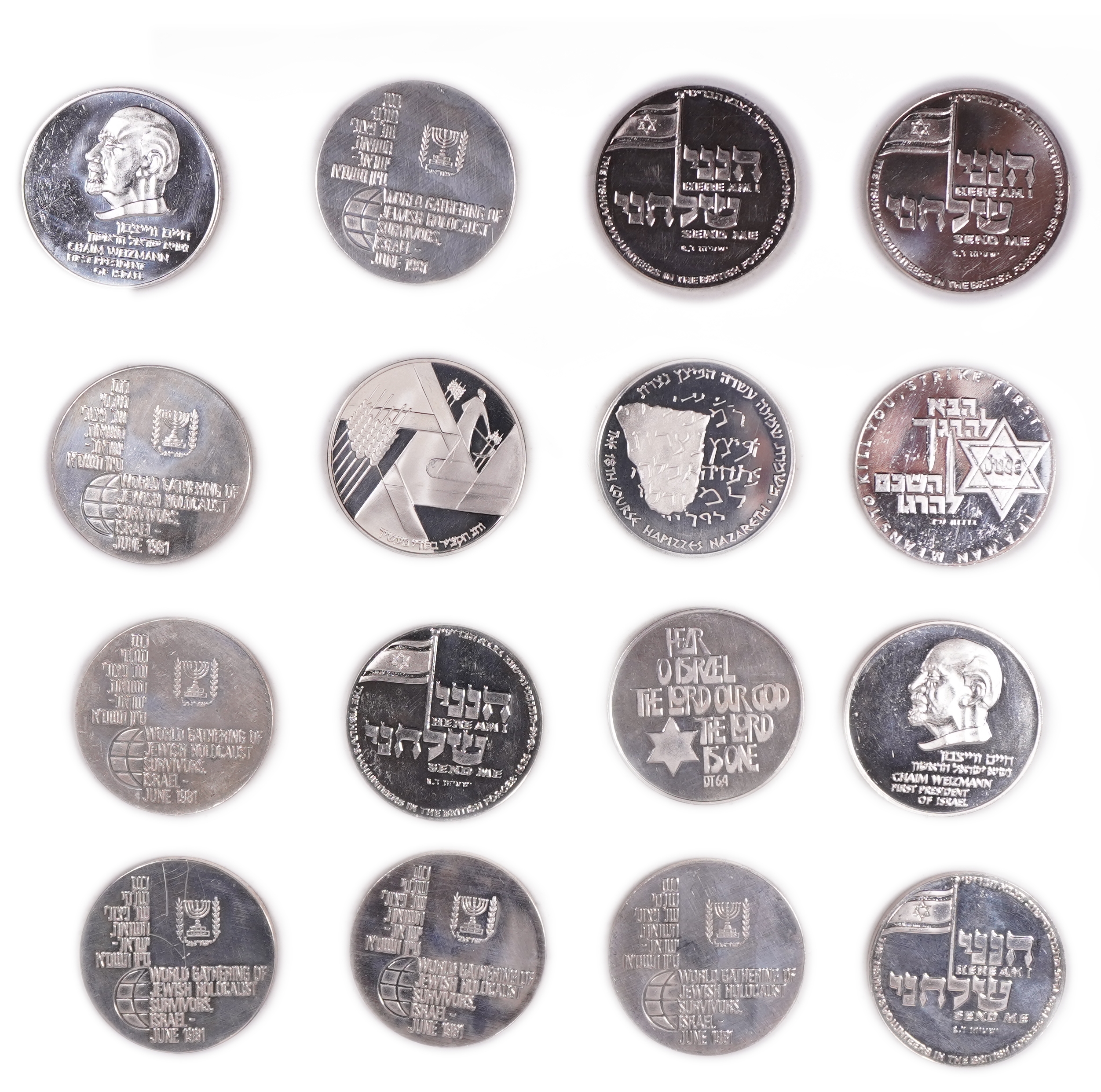 Israel - Collection of Israeli Silver Medals - Silver 935, approx. 415.1g (12.5 oz pure silver) - 1 1