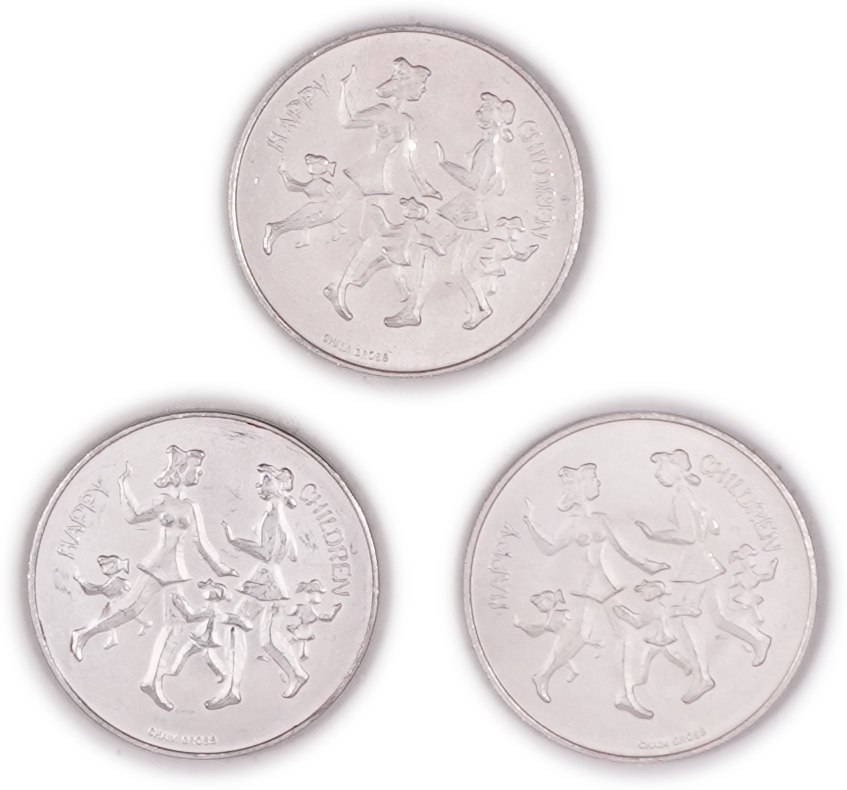 Israel - Group of 9 "Happiness" Medals 1989 - Silver 935, approx. 234.3g (approx. 219.1g pure silver, 7.05 oz), 37 mm - 1 3
