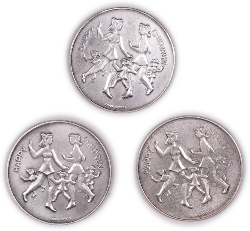 Israel - Group of 9 "Happiness" Medals 1989 - Silver 935, approx. 234.3g (approx. 219.1g pure silver, 7.05 oz), 37 mm - 1 5