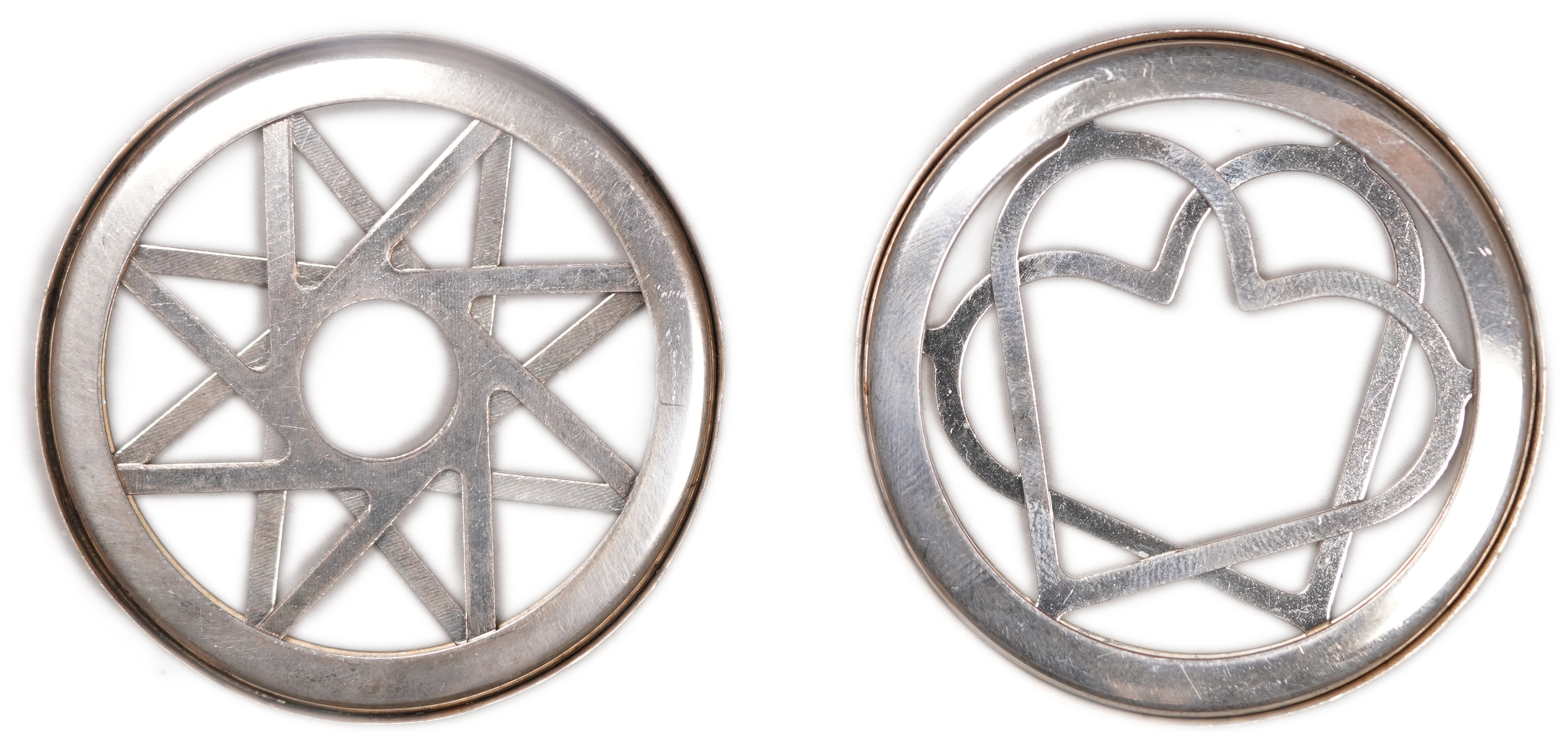 Israel - Pair of Kinetic Medals “A Star is Born” and “One Heart” - Silver 925, 37g (approx. 34.2g pure silver, 1.10 ... - 1 1