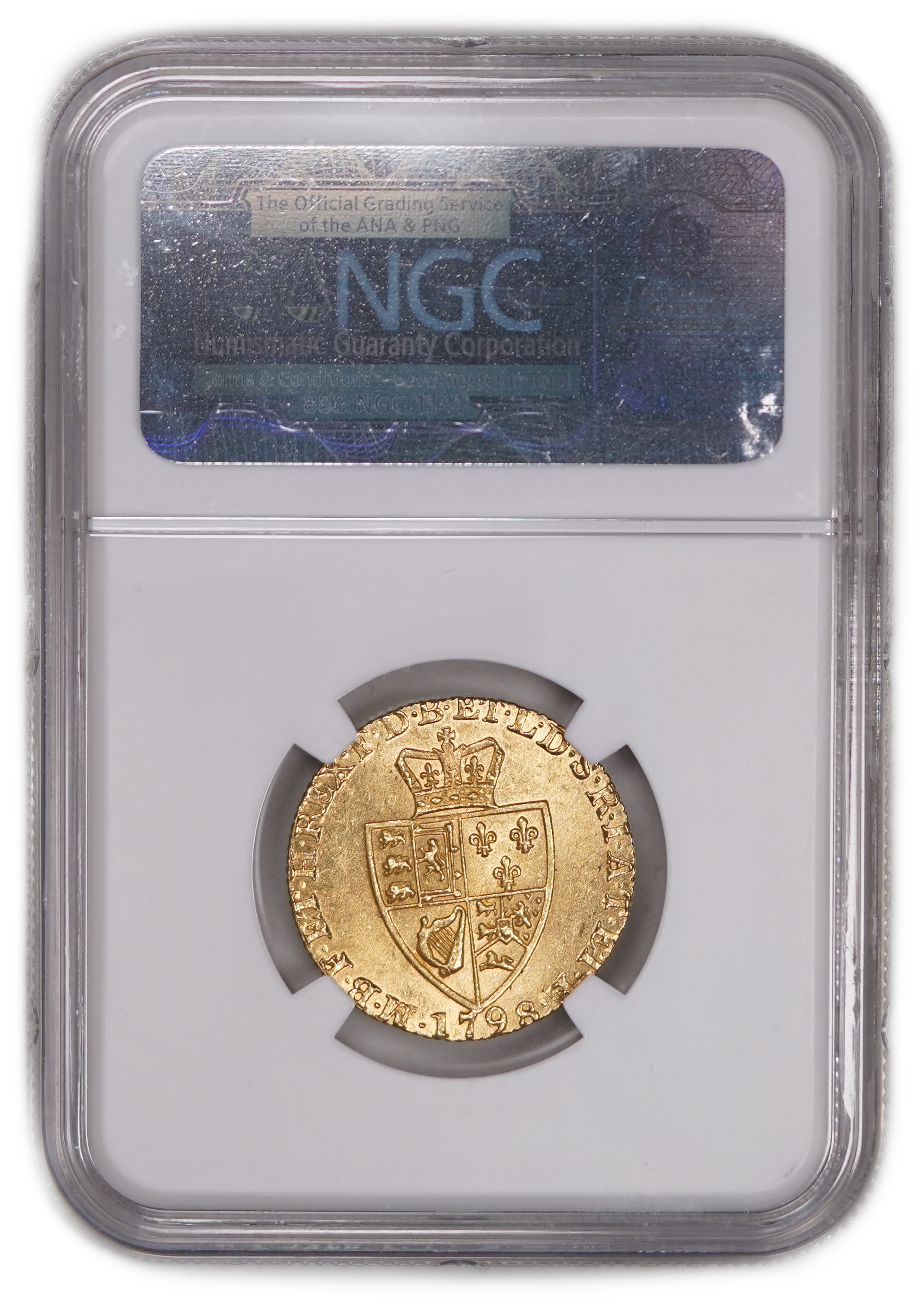 Great Britain / United Kingdom - 1 Guinea 1798 - NGC MS 64 - George III - Gold 916, 8.4g, 25mm - 1 3