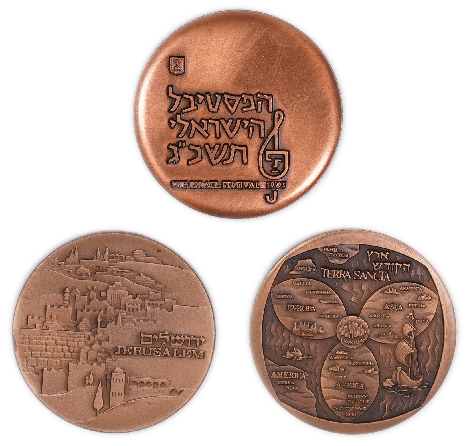 Israel - Large group of 20 bronze medals from the Government Coin and Medal Company, varying years, themes and ... - 1 9