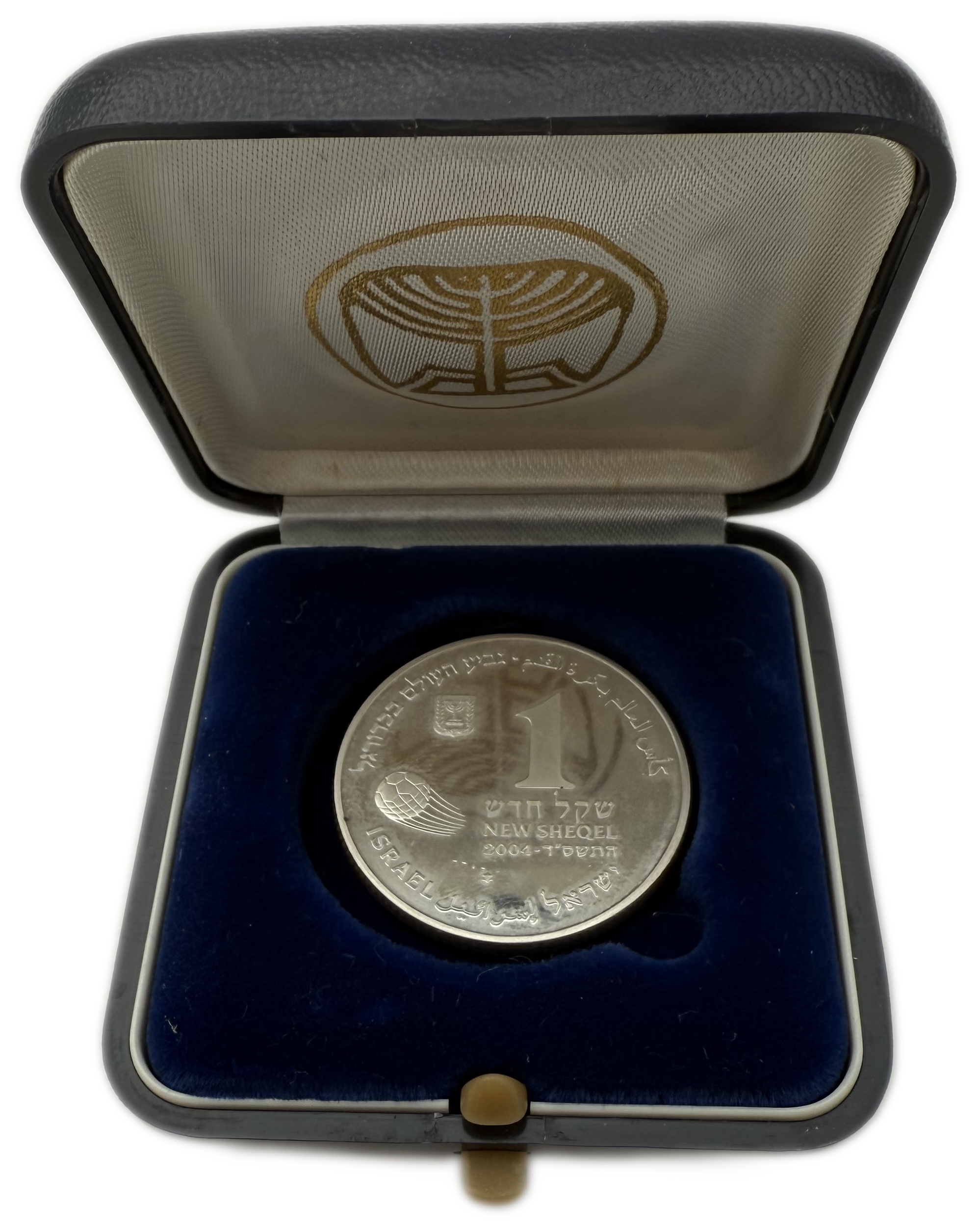 Israel - 1 New Sheqel 2004 - 2006 FIFA World Cup Germany - Silver .925, 14.4g (13.32g pure silver, 0.43oz), 30mm - 1 2