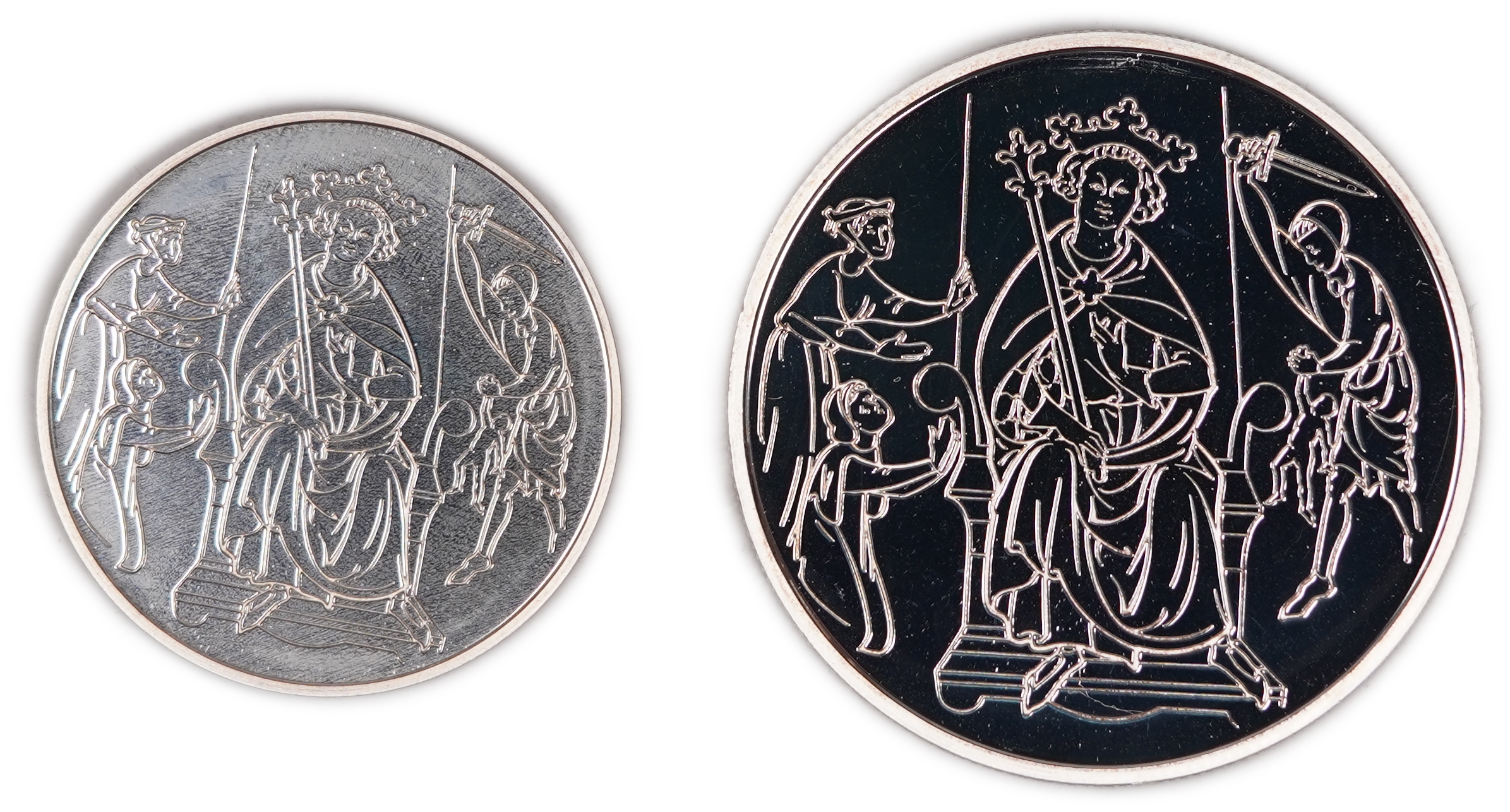 Israel - Pair of 1 and 2 New Sheqalim 1995 "Solomon's Judgement" Coins - Silver 925, total 43.2g (39.96g pure ... - 1 0