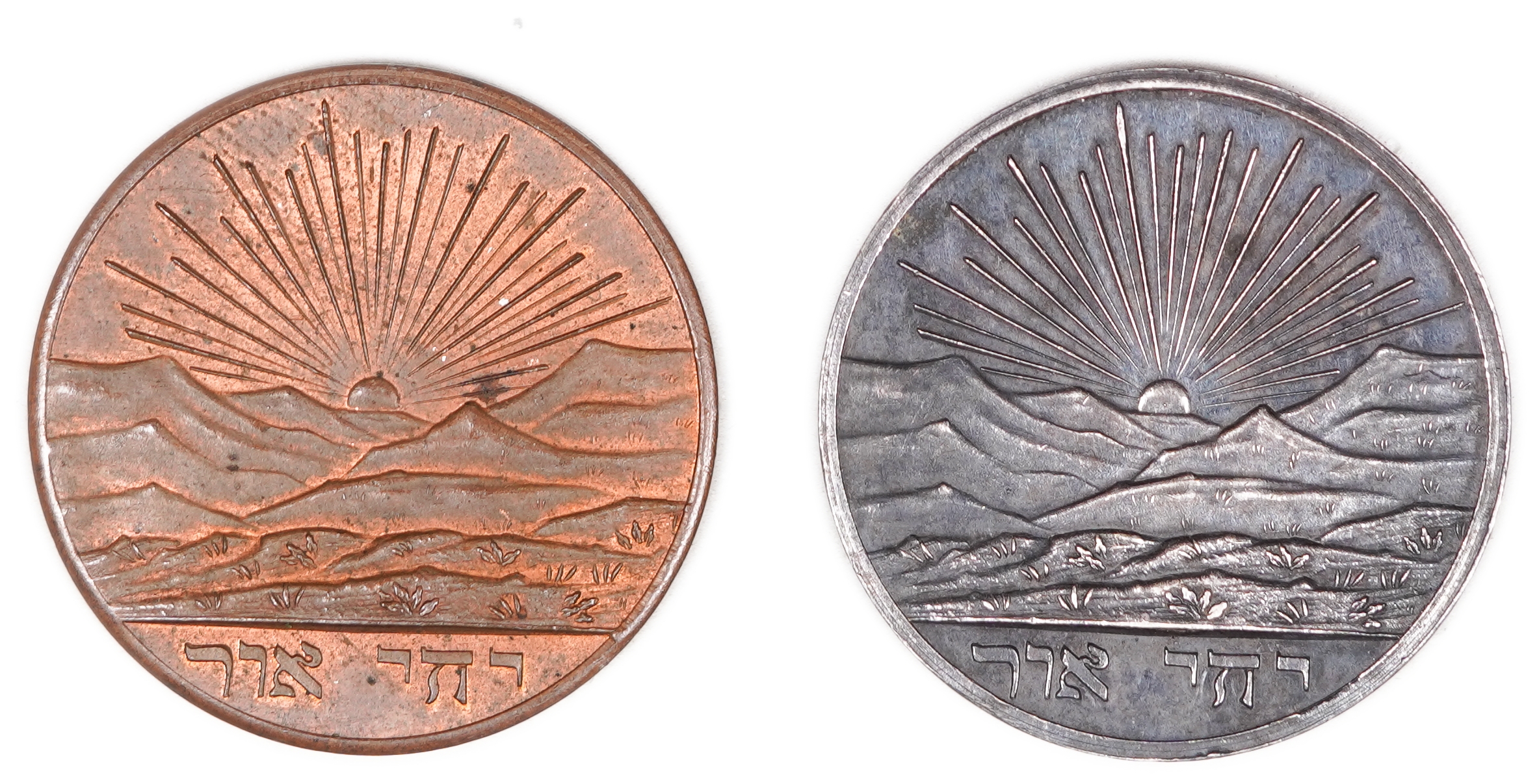 Judaica / Zionism - USA, Bronze and Silvered Bronze Medals - Philotechnic Institute, Camden, New Jersey, 19th Century - 1 0