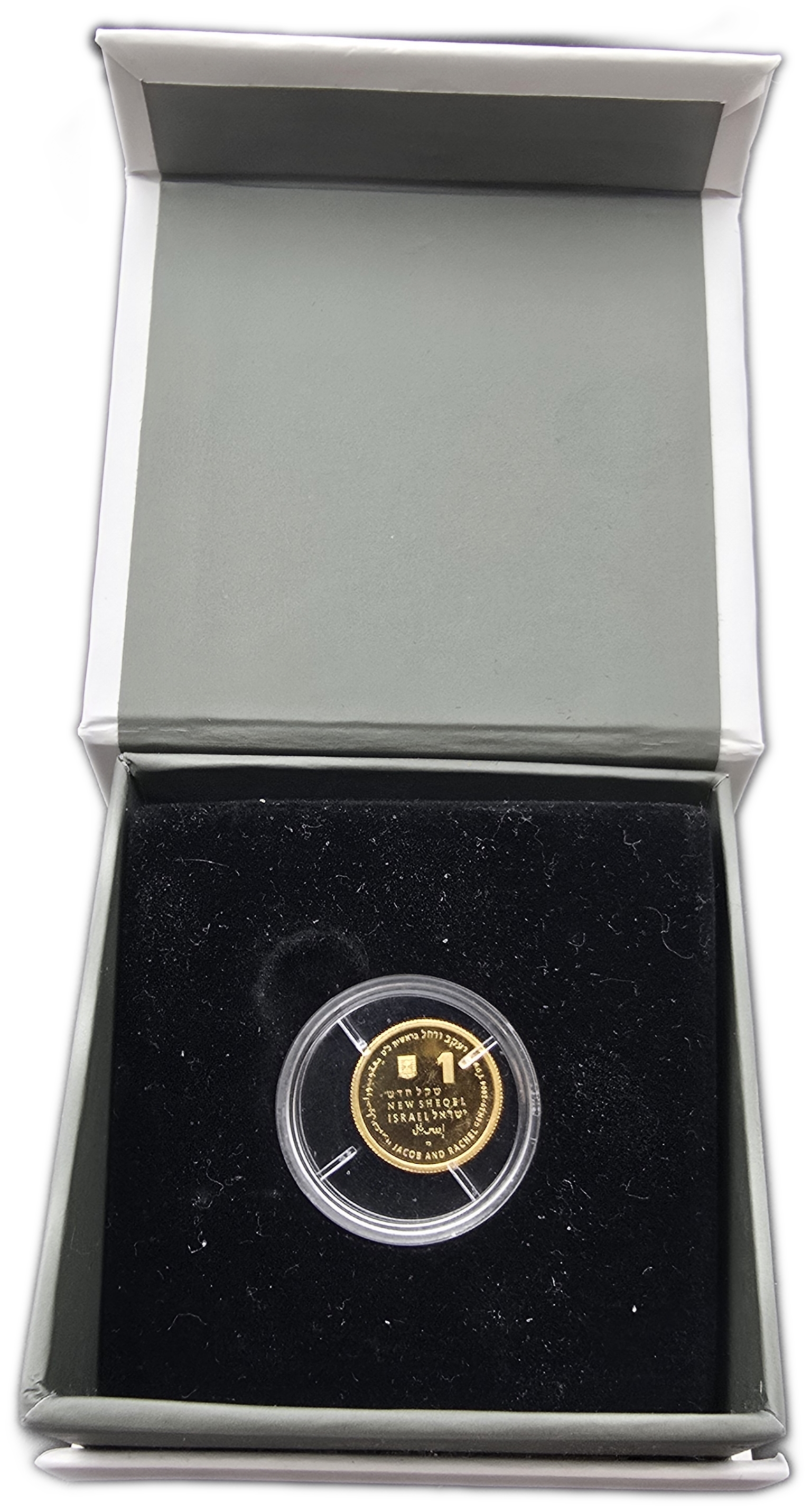 Israel - 1 New Sheqel 2004 - Jacob and Rachel - Gold 999, 1.244g (0.04 oz pure gold), 13.92mm - 1 2