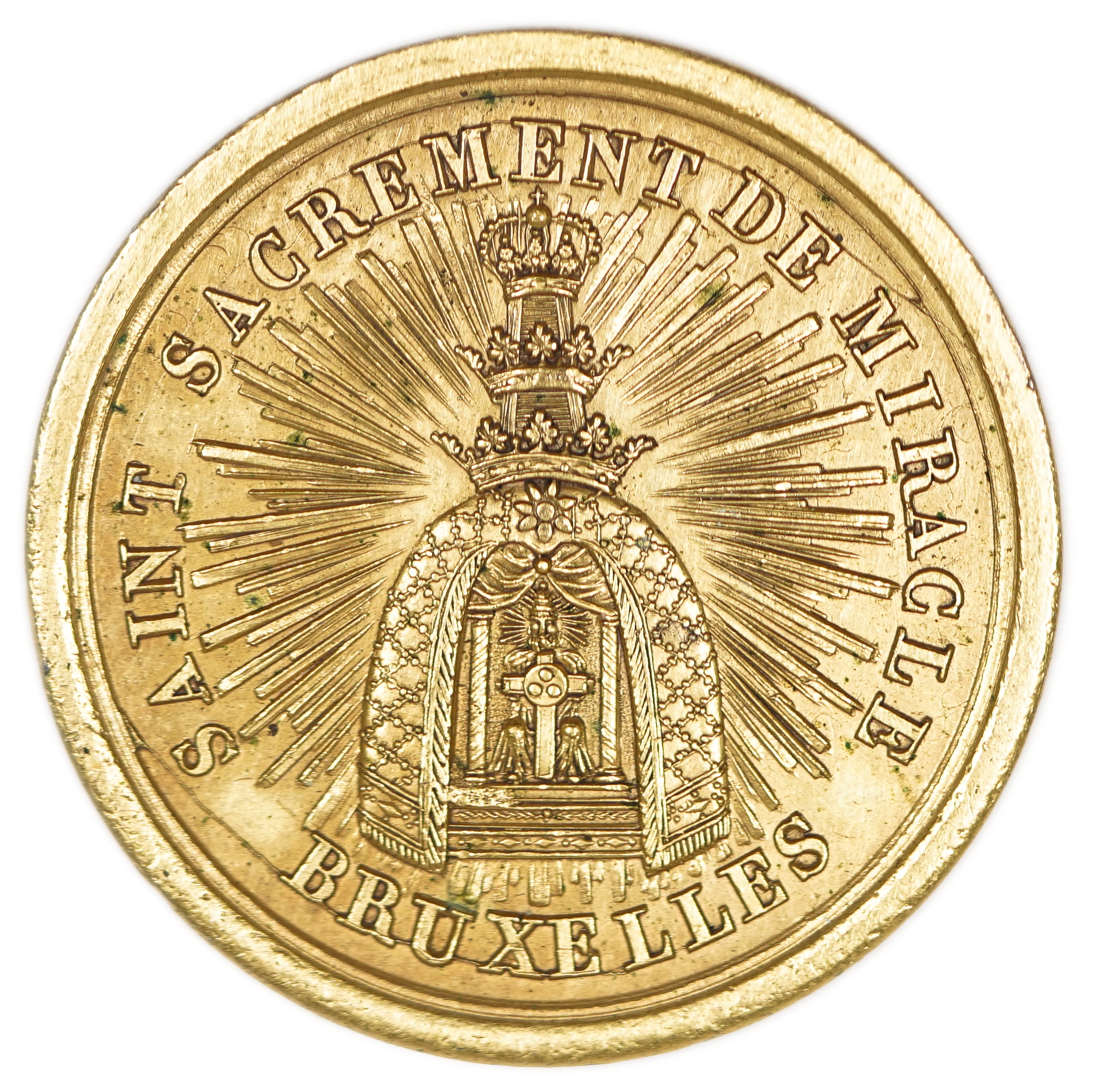 Judaica / Zionism - Belgium, Antisemitic Medal “The Miracle of Brussels - Saint Sacrement de Miracle”, 1820 - 1 1