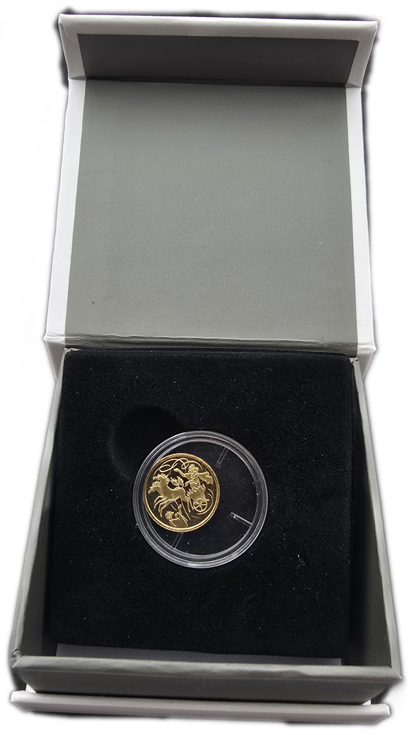 Israel - 1 New Sheqel 2011 - Elijah Went Up by a Whirlwind into Heaven - Gold 999, 1.244g (0.04 oz pure gold), 13.92mm - 1 4