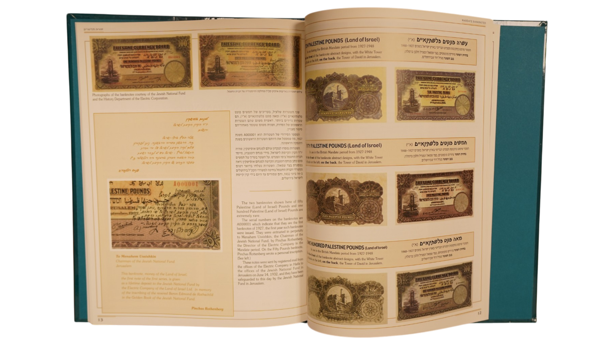 Numismatics Literature – Take Notes, People and Places in Bankntes of Israel – Yigal Arkin – Hebrew and English - 1 2