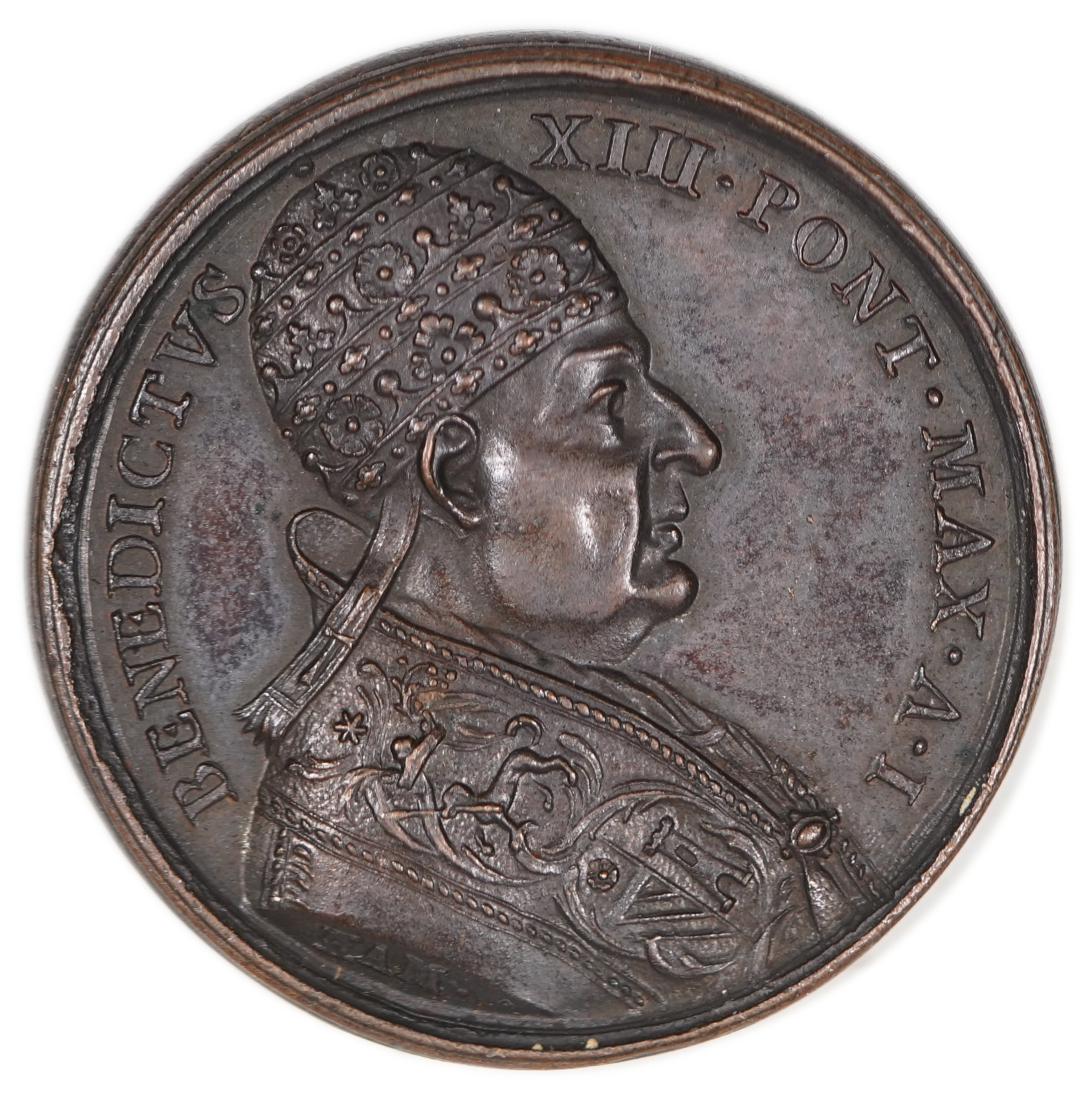 Judaica / Zionism - Papal States (Vatican), Antisemitic Medal - Pope Benedict XIV, 1724 - 1 1