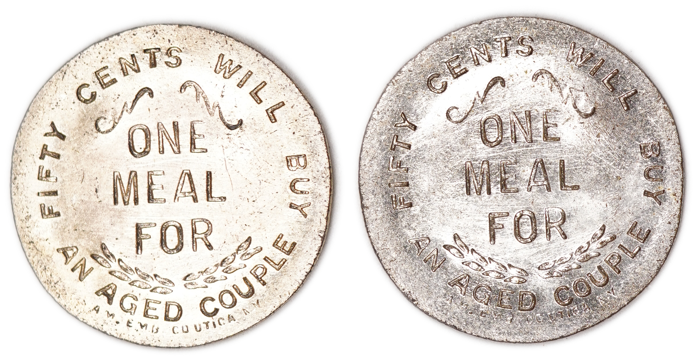 Judaica / Zionism - USA, Pair of Charity Tokens - Brooklyn Hebrew Home & Hospital for the Aged, New York, Early ... - 1 1