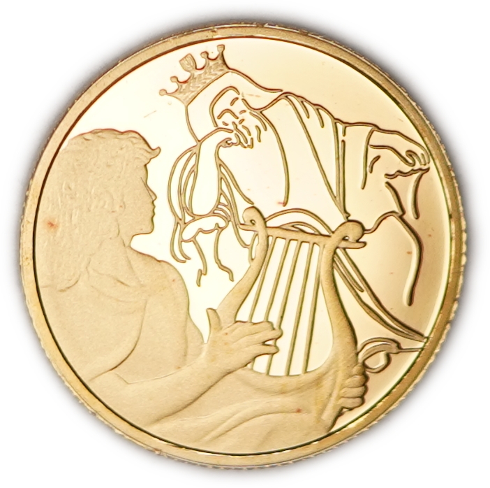 Israel - 1 New Sheqel 2013 - David Playing for Saul - Gold 999, 1.244g (0.04 oz pure gold), 13.92mm - 1 0