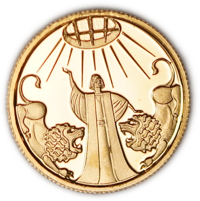 Israel - 1 New Sheqel 2012 - Daniel in the Den of Lions - Gold 999, 1.244g (0.04 oz pure gold), 13.92mm - 1 0