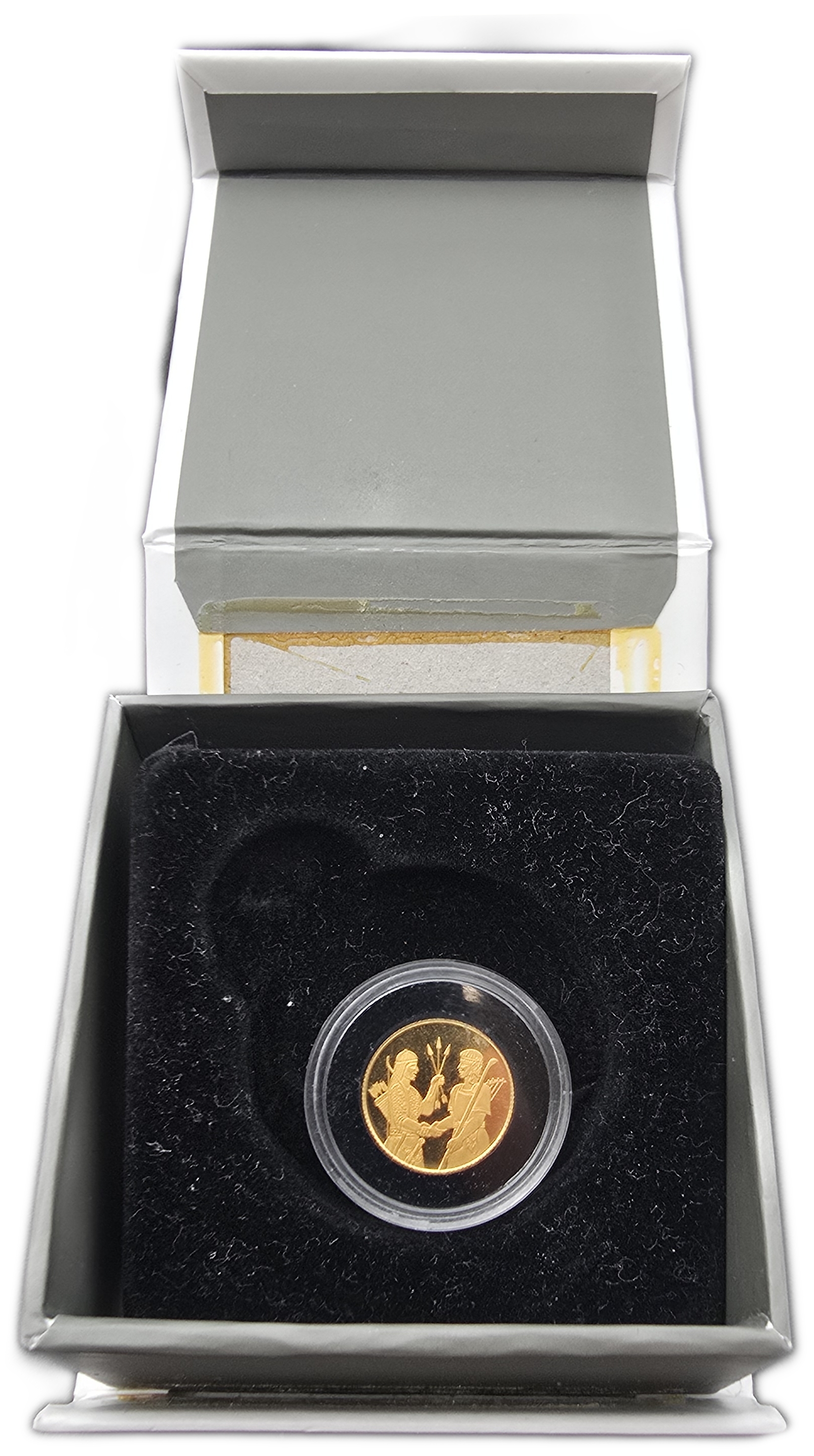 Israel - 1 New Sheqel 2024 - Covenant of David and Jonathan - Gold 999, 1.244g (0.04 oz pure gold), 13.92mm - 1 2