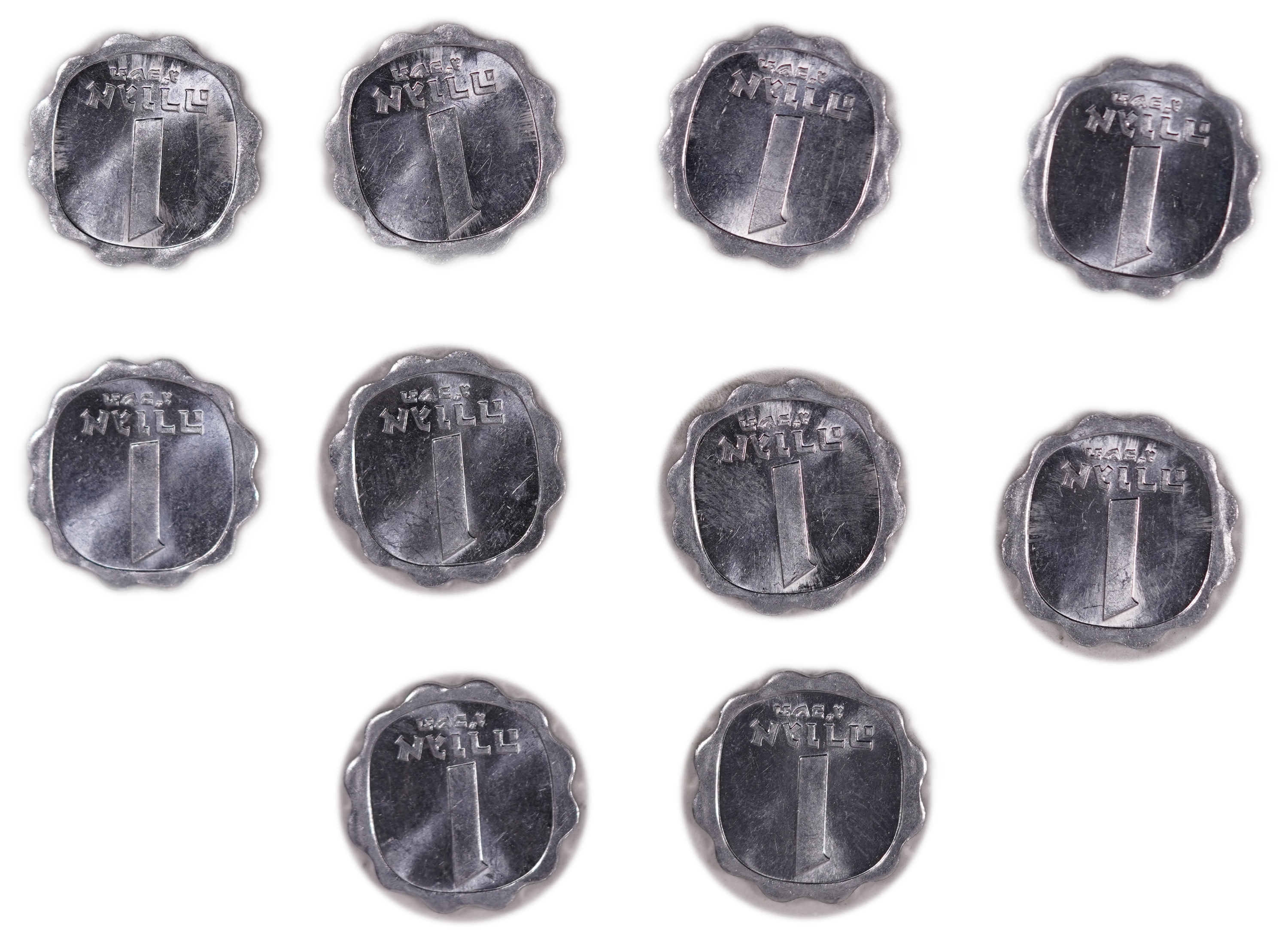 Israel - Group of 10 One Agora Coins 1963 - "Inverted Agora" - 1 0