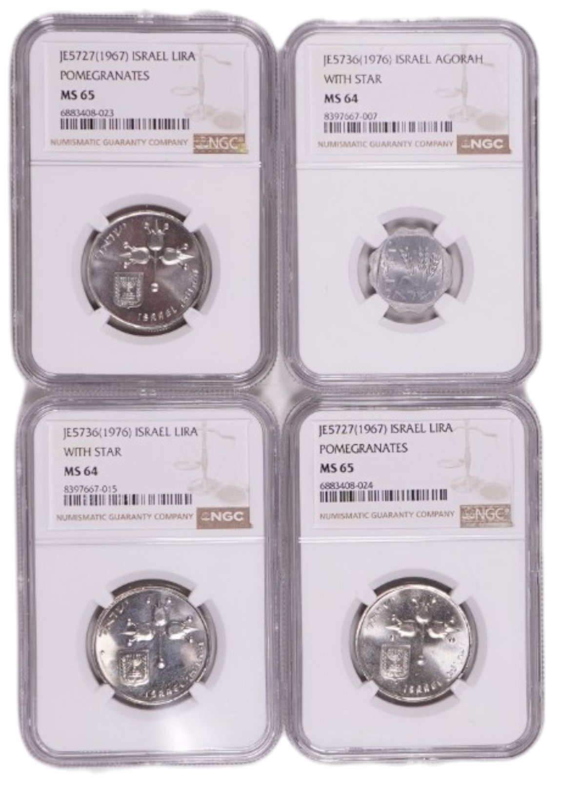 Israel - Group of 4 Graded Coins - NGC - 1 0