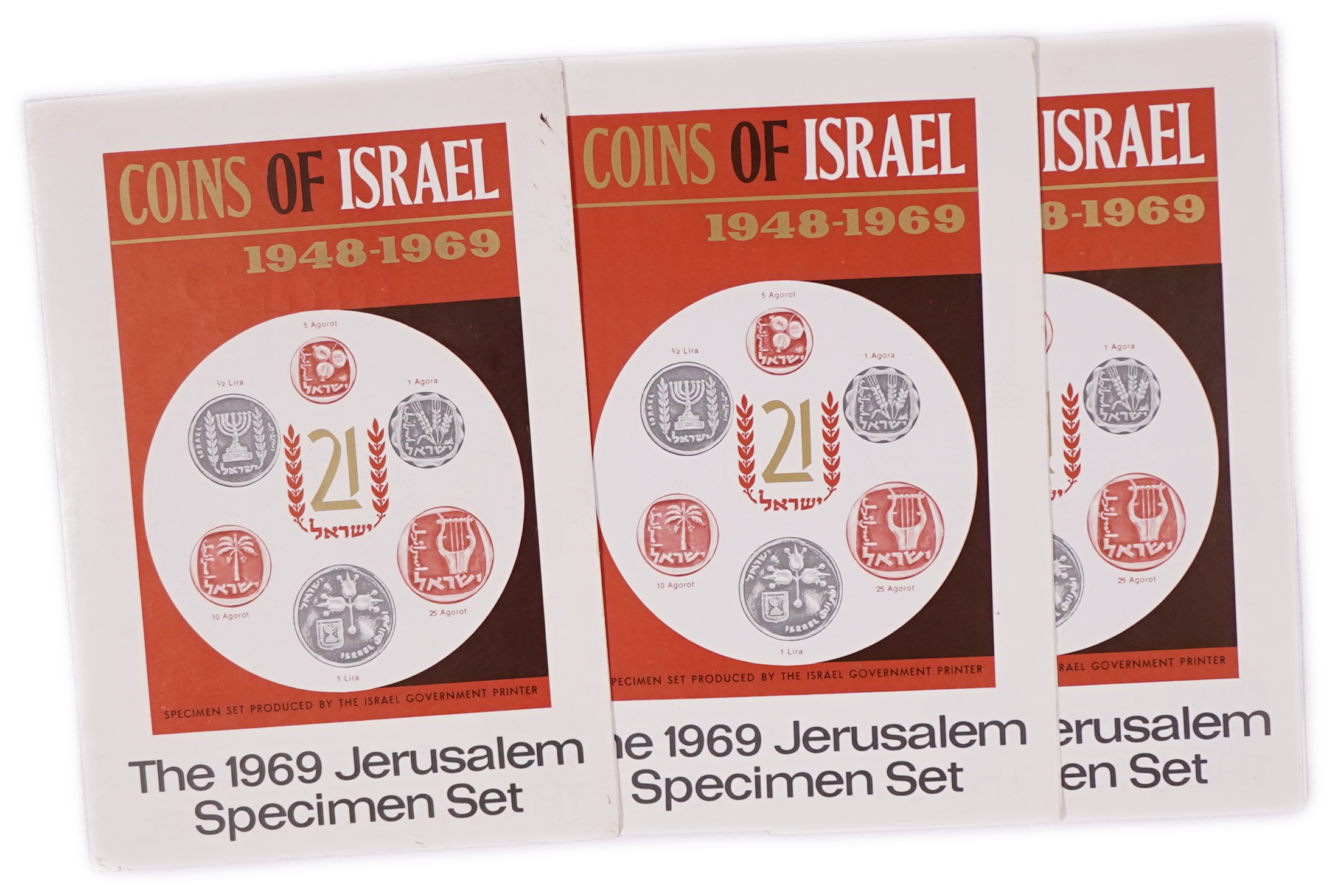 Israel - Collection of 4 sets from the Lira period. 3 sets from 1969, another set from 1980 - 1 3