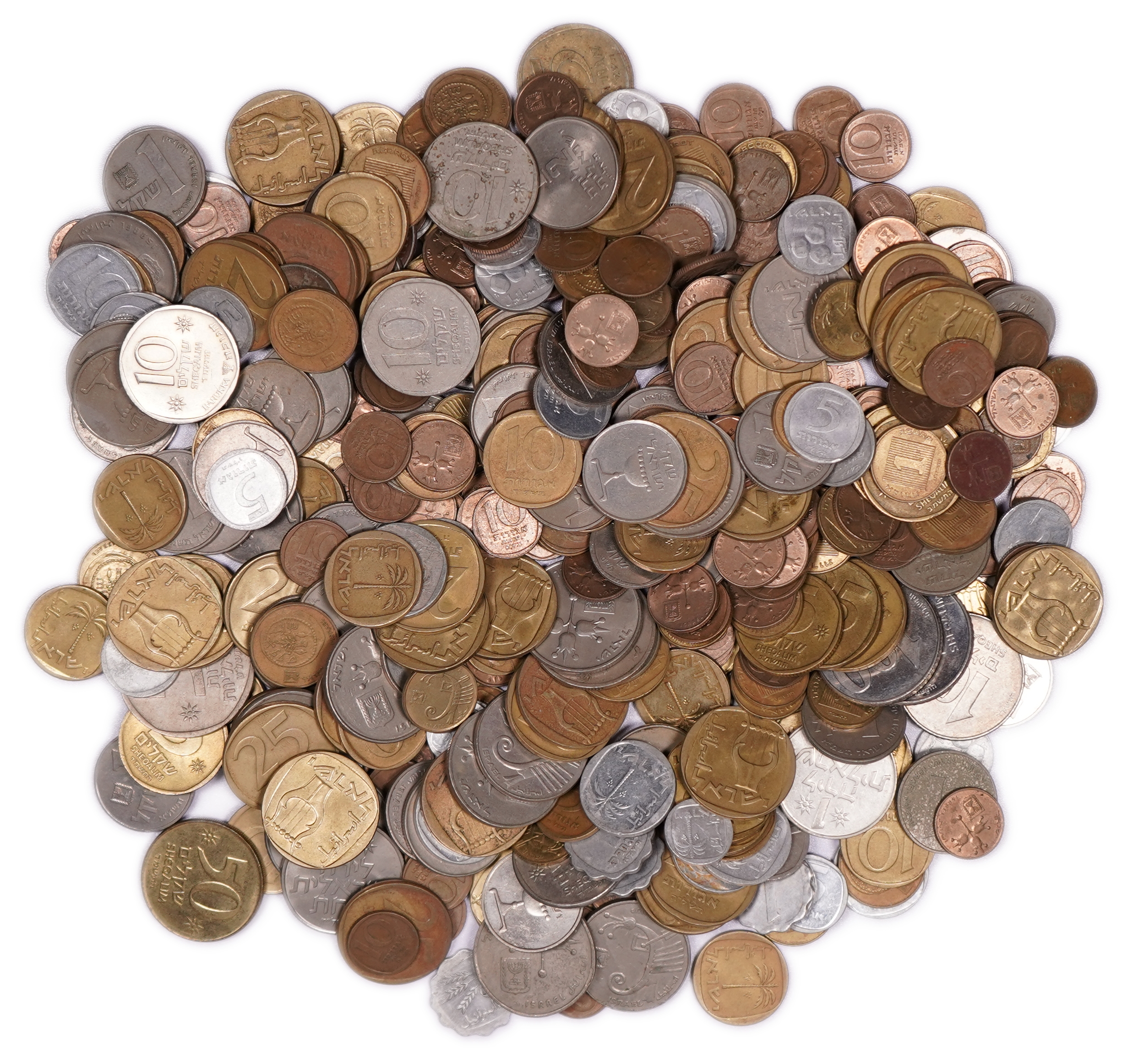 Israel - Large collection of over 100 Israeli coins, including 2 25 mil coins 1949 - 1 3
