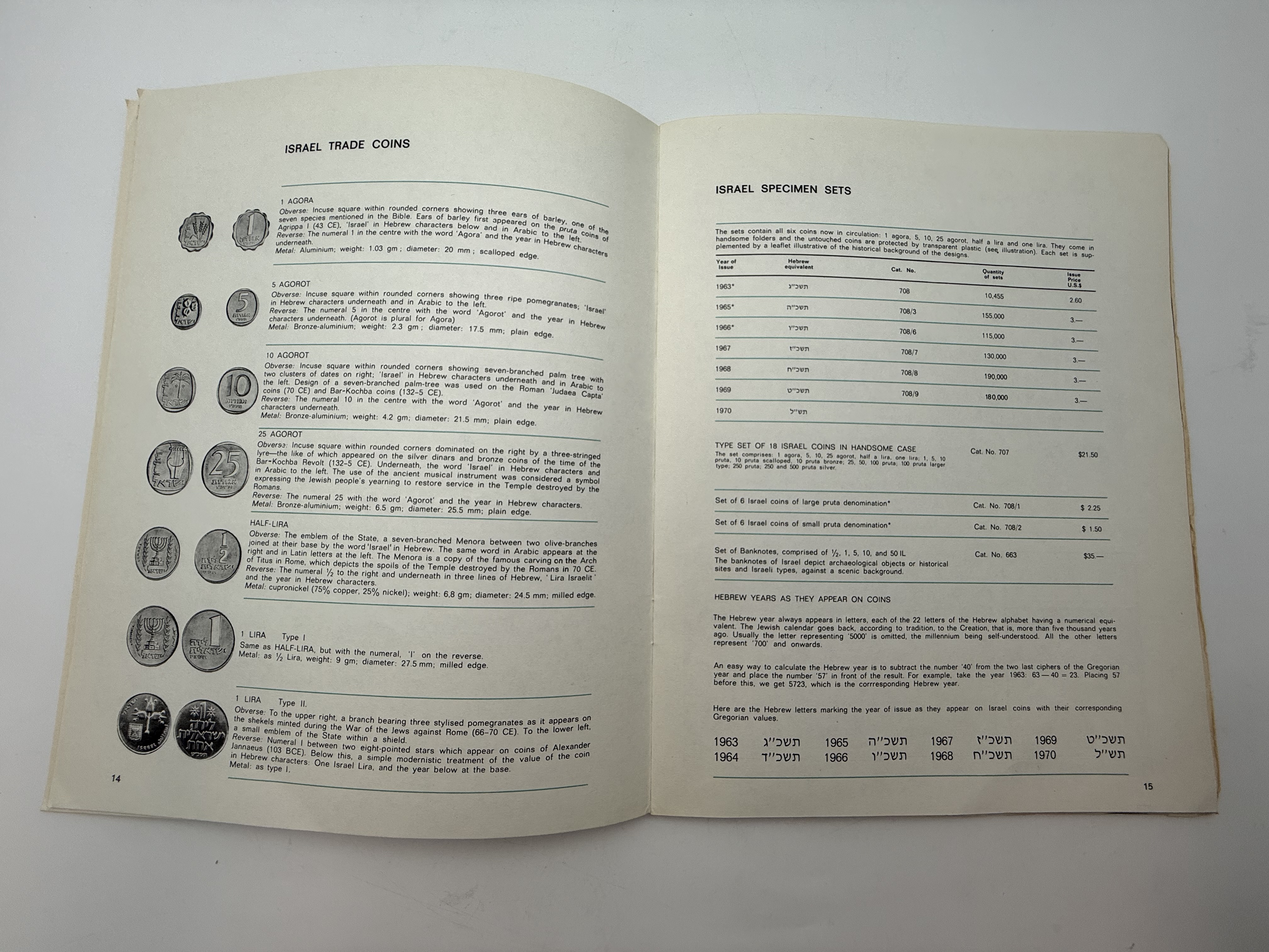 Catalogs / Numismatic Literature - Collection of 7 catalogs of sales and details of Israeli numismatics from around ... - 1 20