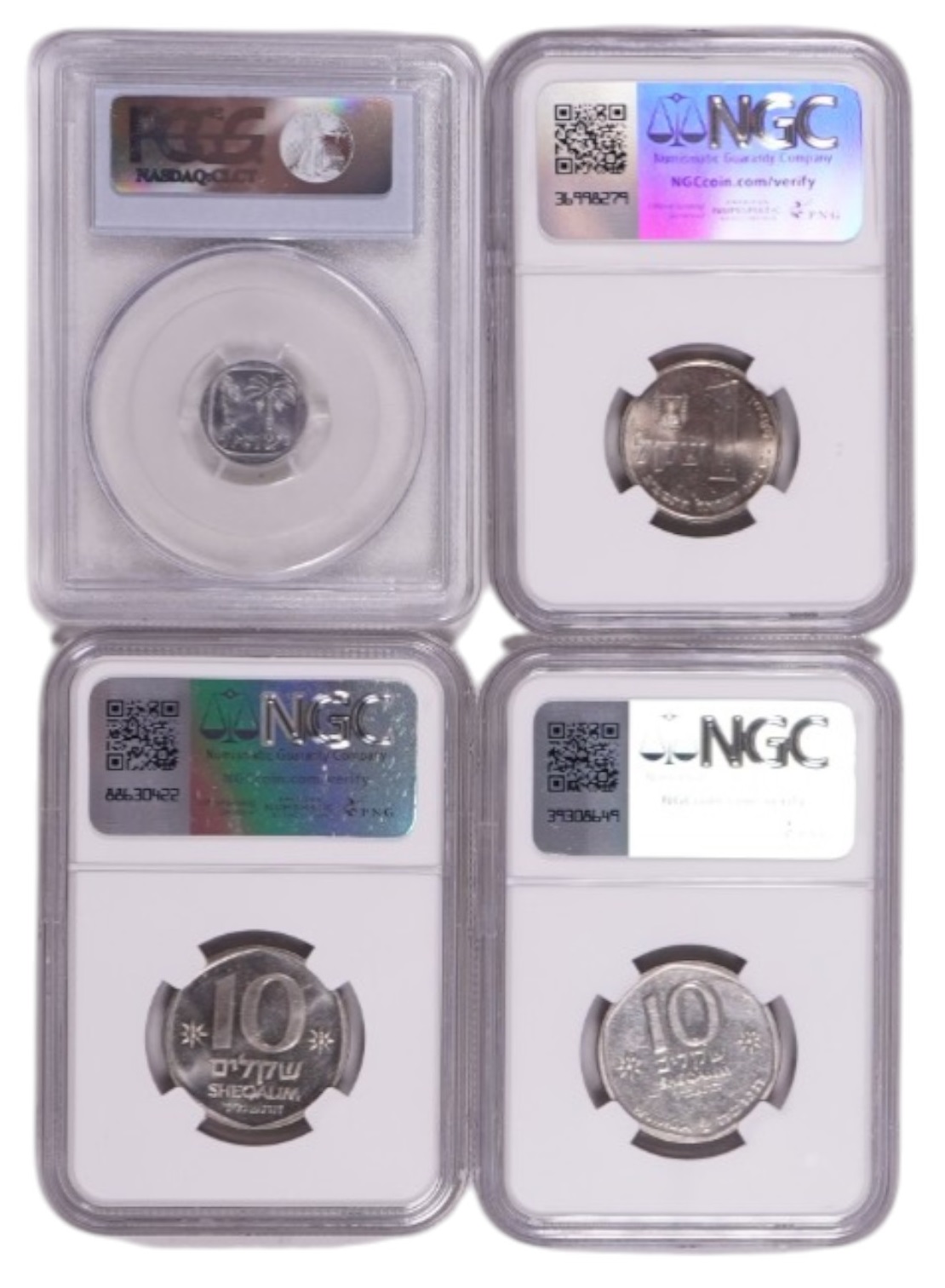 Israel - Group of 4 Graded Israeli Coins - PCGS and NGC - 1 1