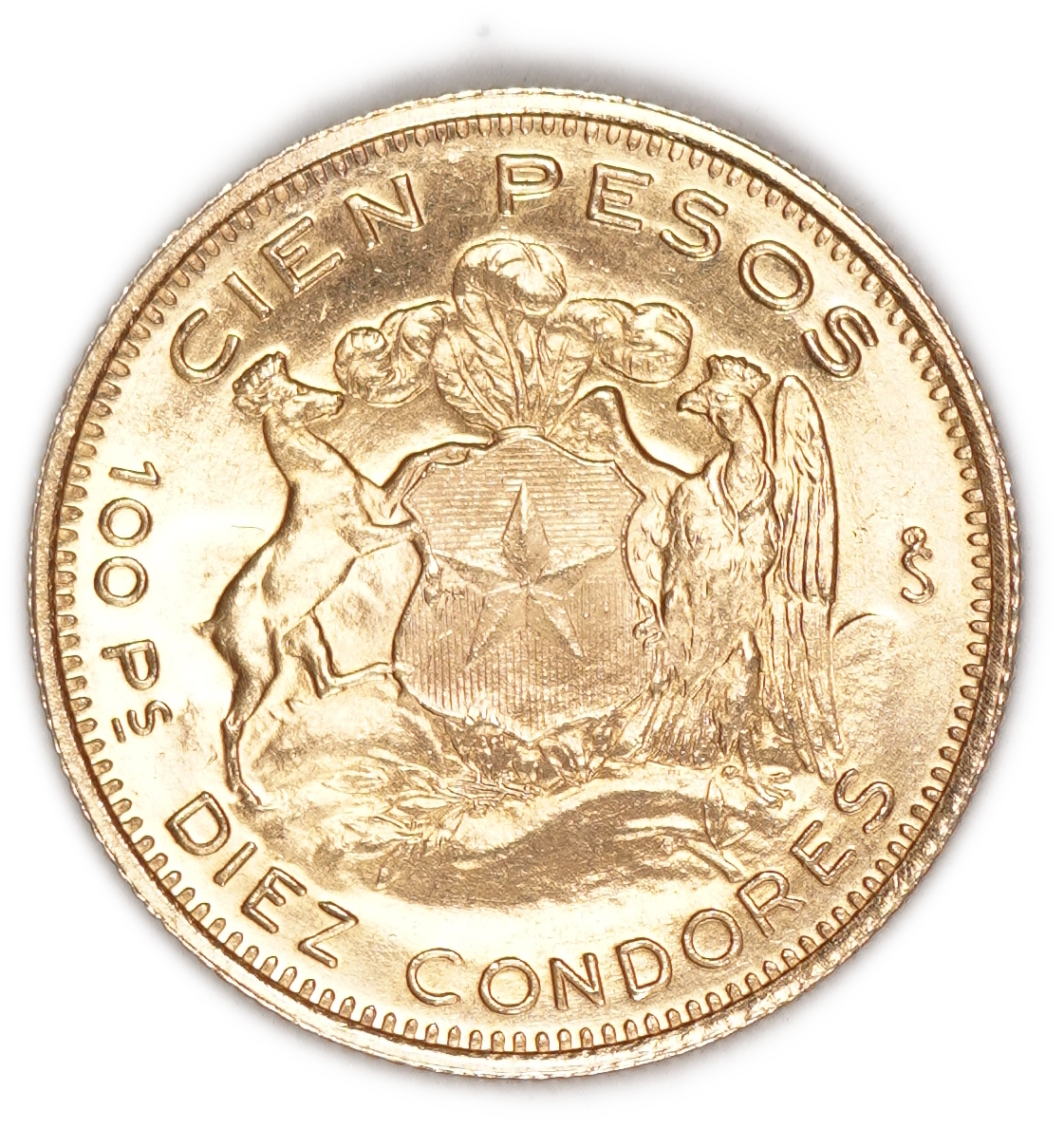 Chile - 100 Pesos 1960 - Gold .900, 20.32g, 31mm - 1 1