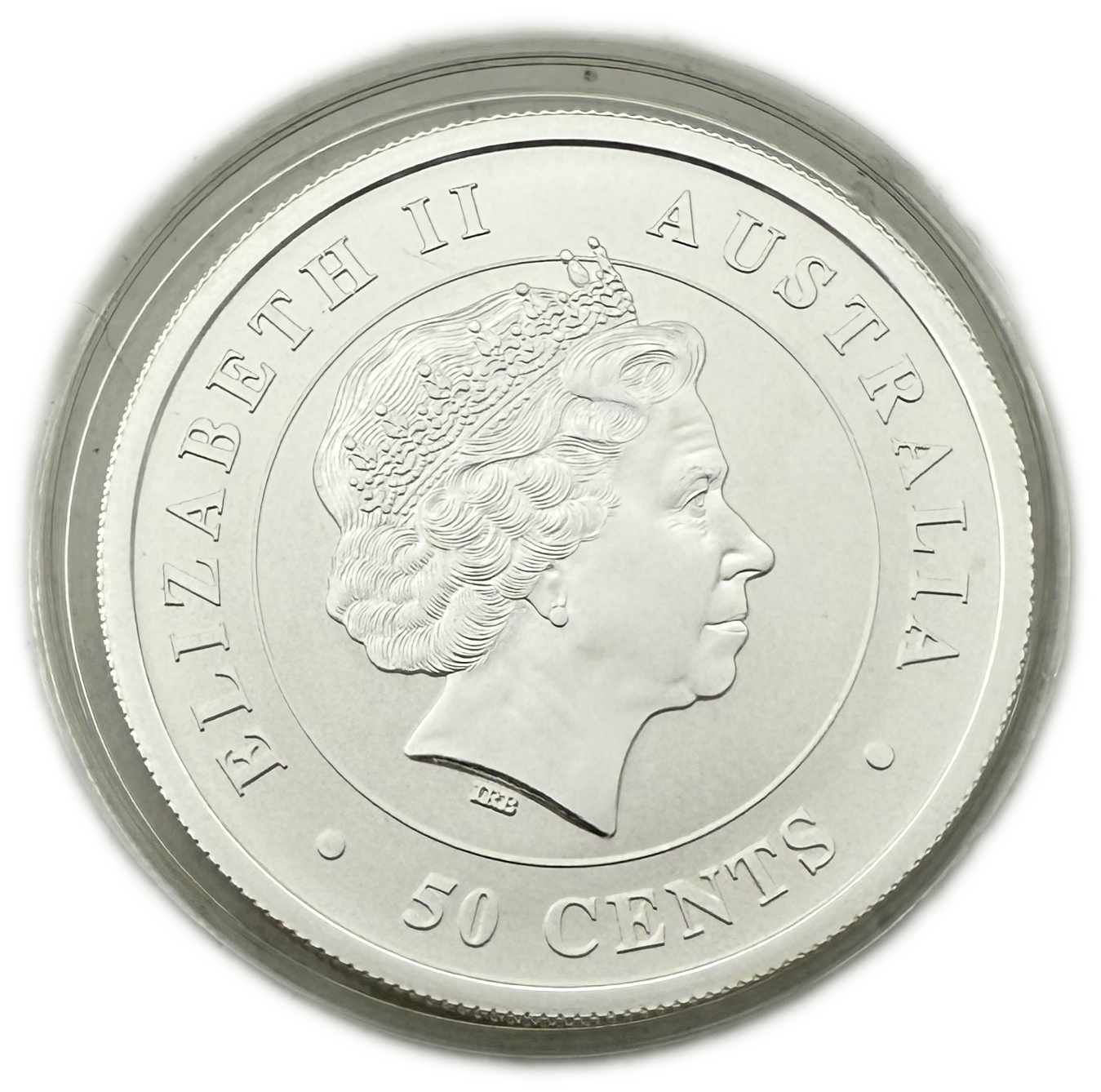 Australia - 50 Cents 2014 - Elizabeth II 4th Portrait - Great White Shark - Silver 999, 15.55g (0.5 OZ), 32.6mm - 1 1
