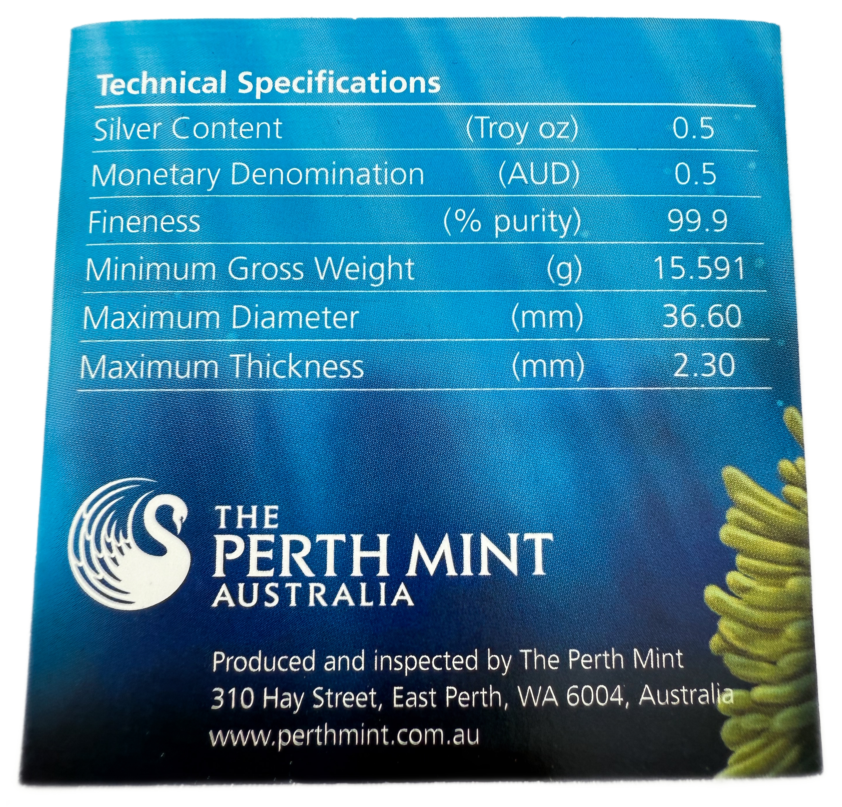 Australia - 50 Cents 2011 - Elizabeth II 4th Portrait - Starfish - Silver 999, 15.57g (0.5 OZ), 36.6mm - 1 2