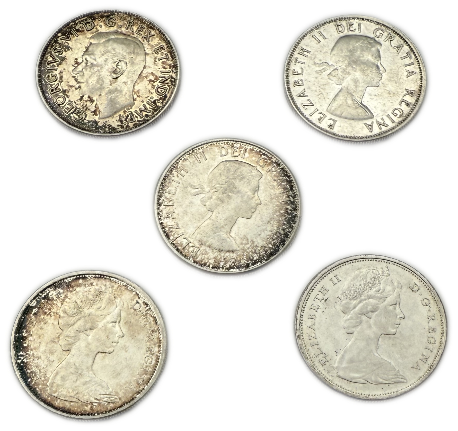 Canada - Lot of 23 Silver coins of 50 Cents, Variety of years - Silver 800, Total 268g (NET 214.4g, 6.89 OZ) - 1 6