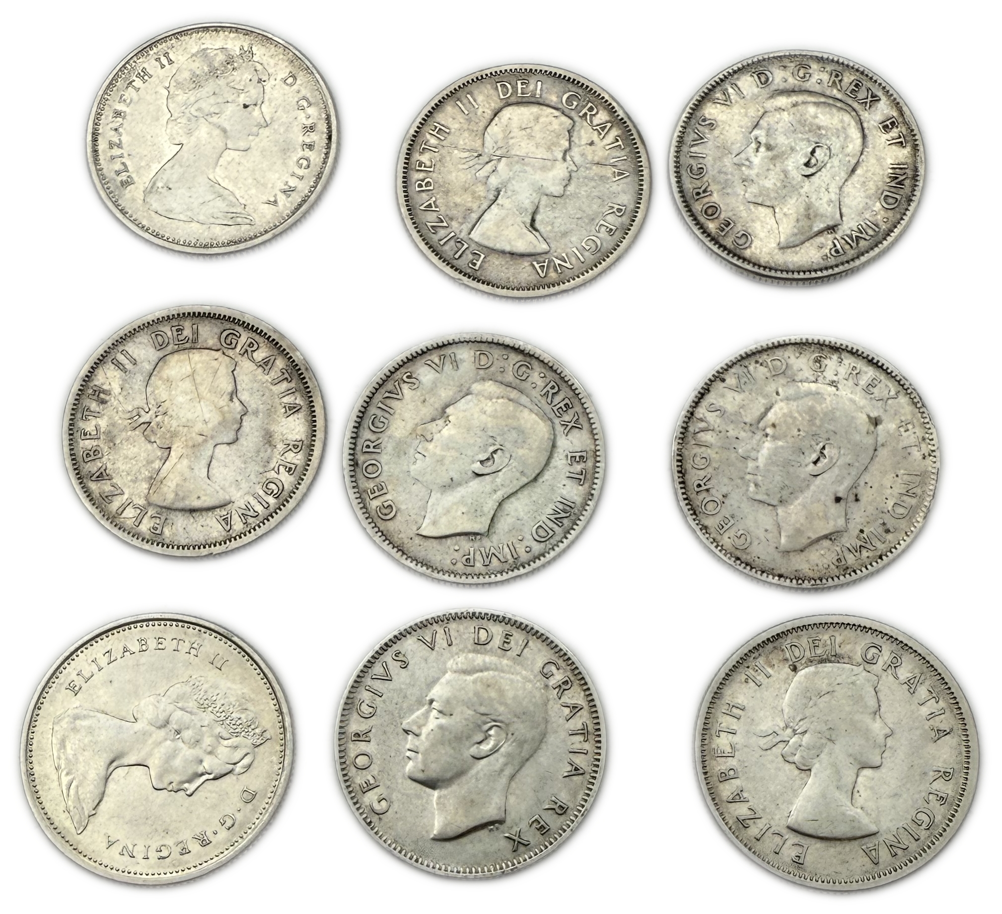Canada - Lot of 31 Silver coins of 25 Cents, Variety of years - Silver 800, Total 179g (NET 143.2g, 4.6 OZ) - 1 2