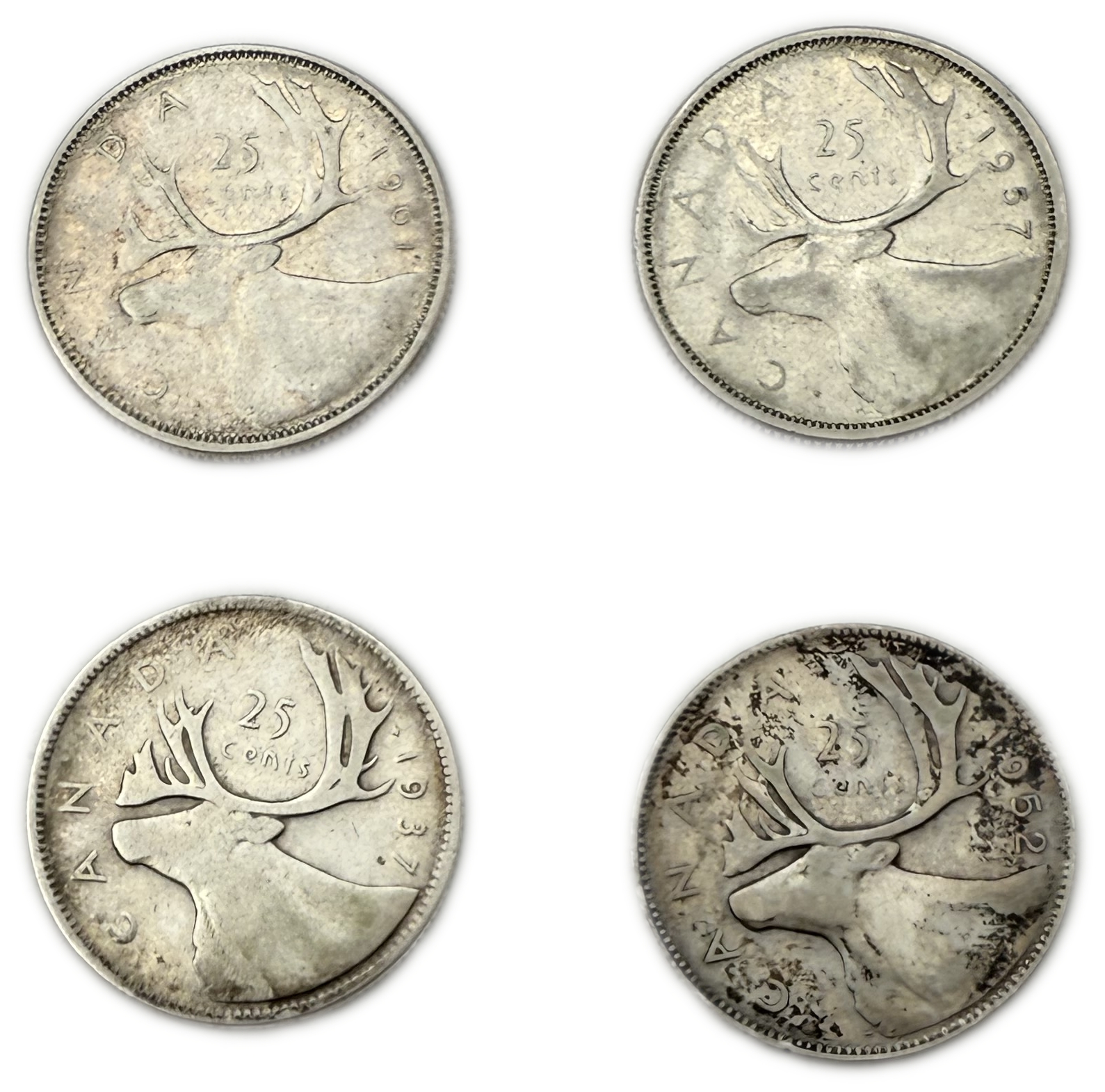 Canada - Lot of 31 Silver coins of 25 Cents, Variety of years - Silver 800, Total 179g (NET 143.2g, 4.6 OZ) - 1 9