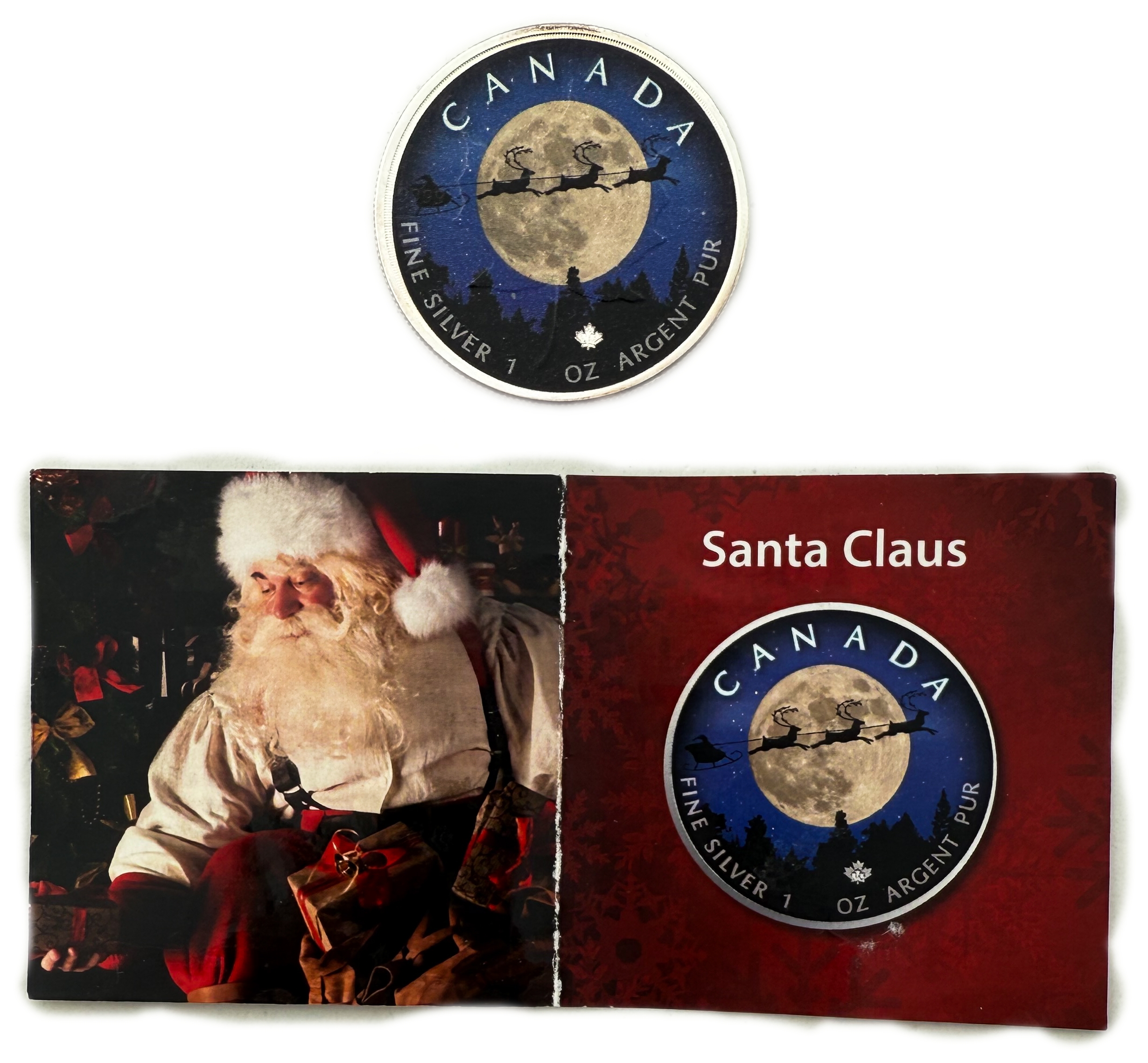 Canada - 5 Dollars 2018 - Maple Leaf - Santa Claus - Silver 999, 31.1g (1 OZ), 38mm - 1 3