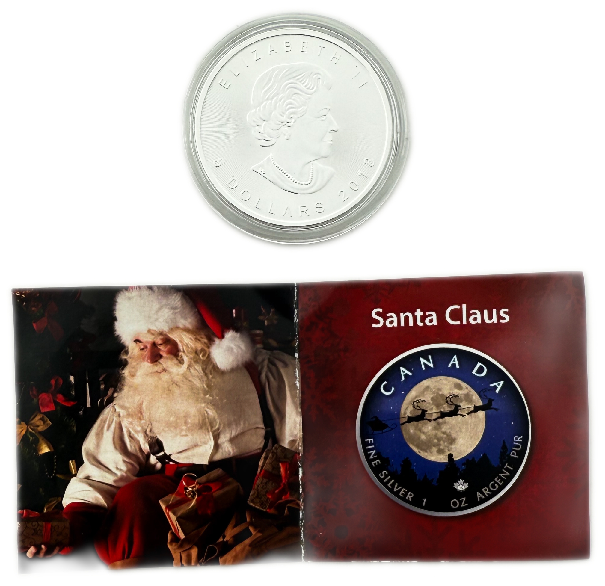 Canada - 5 Dollars 2018 - Maple Leaf - Santa Claus - Silver 999, 31.1g (1 OZ), 38mm - 1 3