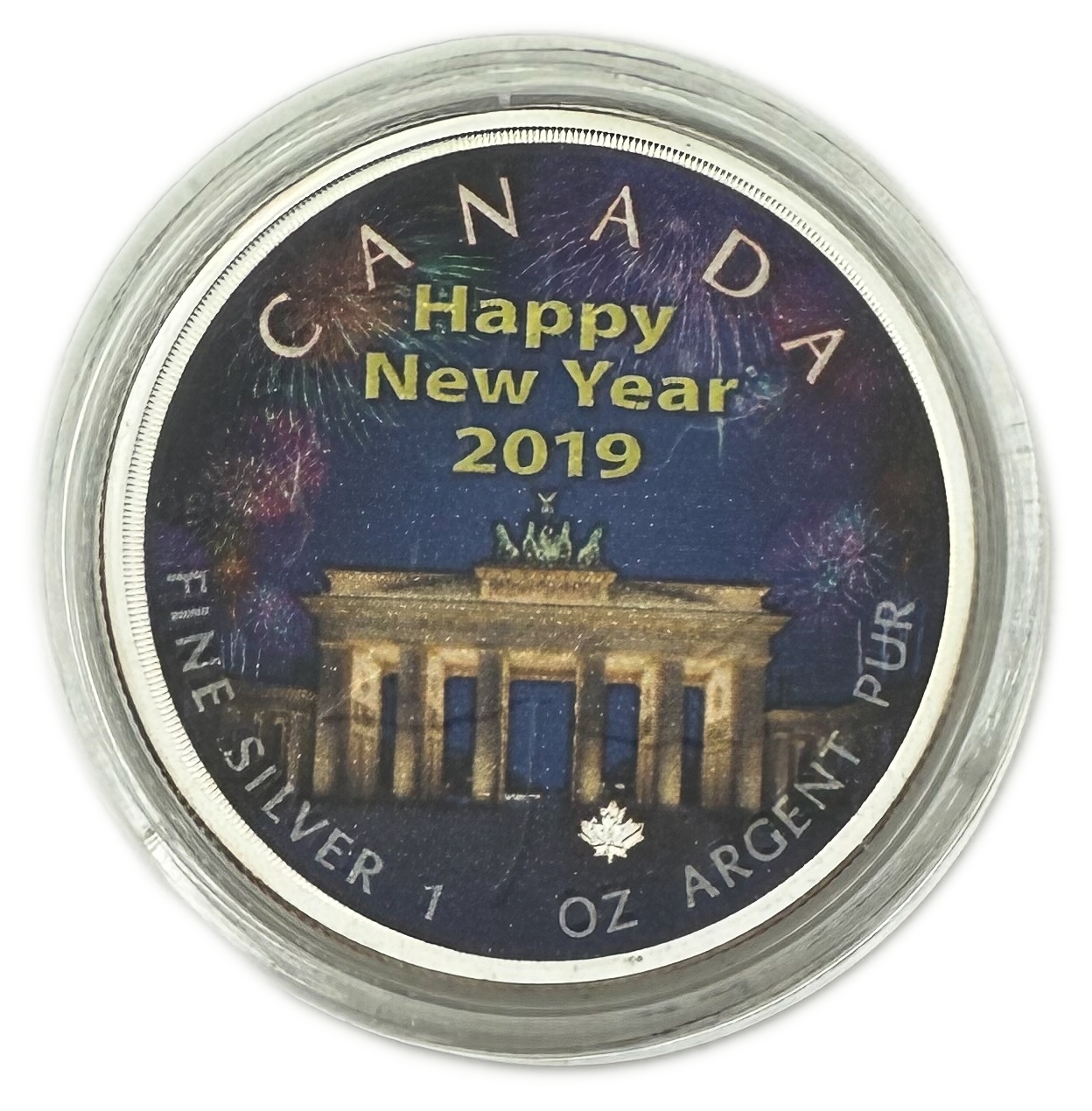 Canada - 5 Dollars 2019 - Maple Leaf - Happy New Year - Silver 999, 31.1g (1 OZ), 38mm - 1 0
